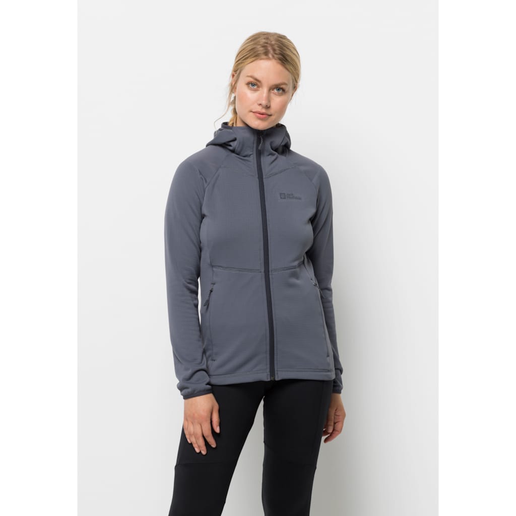 Jack Wolfskin Kapuzenfleecejacke »KOLBENBERG HOODED FZ W«, mit Kapuze