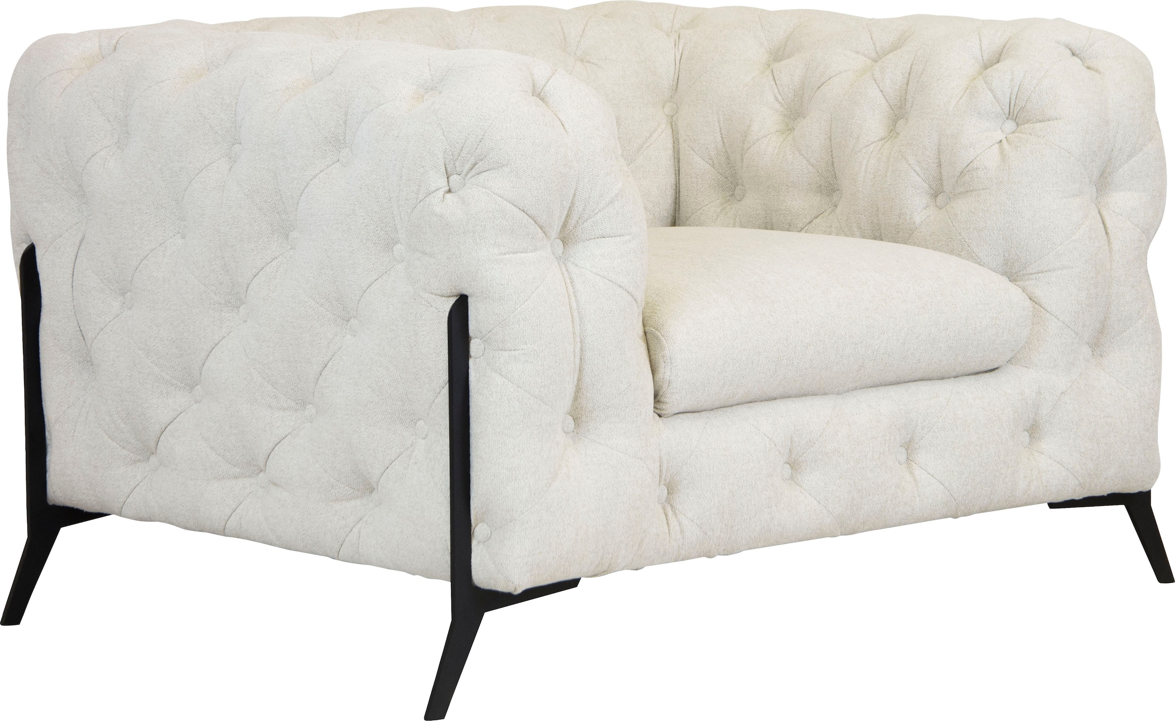 Leonique Chesterfield-Sessel »Amaury Sessel«, aufwändige Knopfheftung, moderne Chesterfield Optik, Fußfarbe wählbar