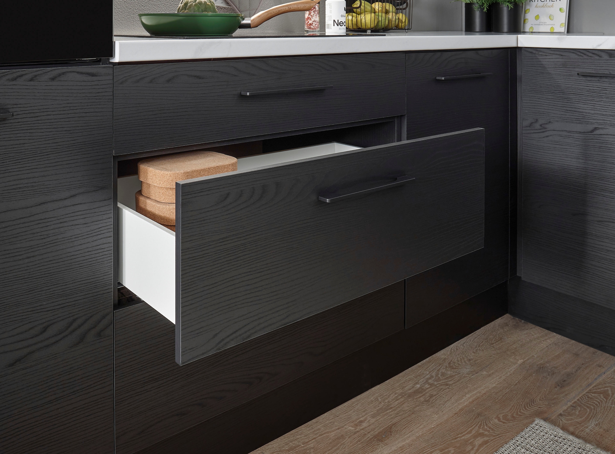 BASIC by Balculina Winkelküche »Yorki«, Stellmaße B/T 320x175/60 cm, wahlweise mit E-Geräten