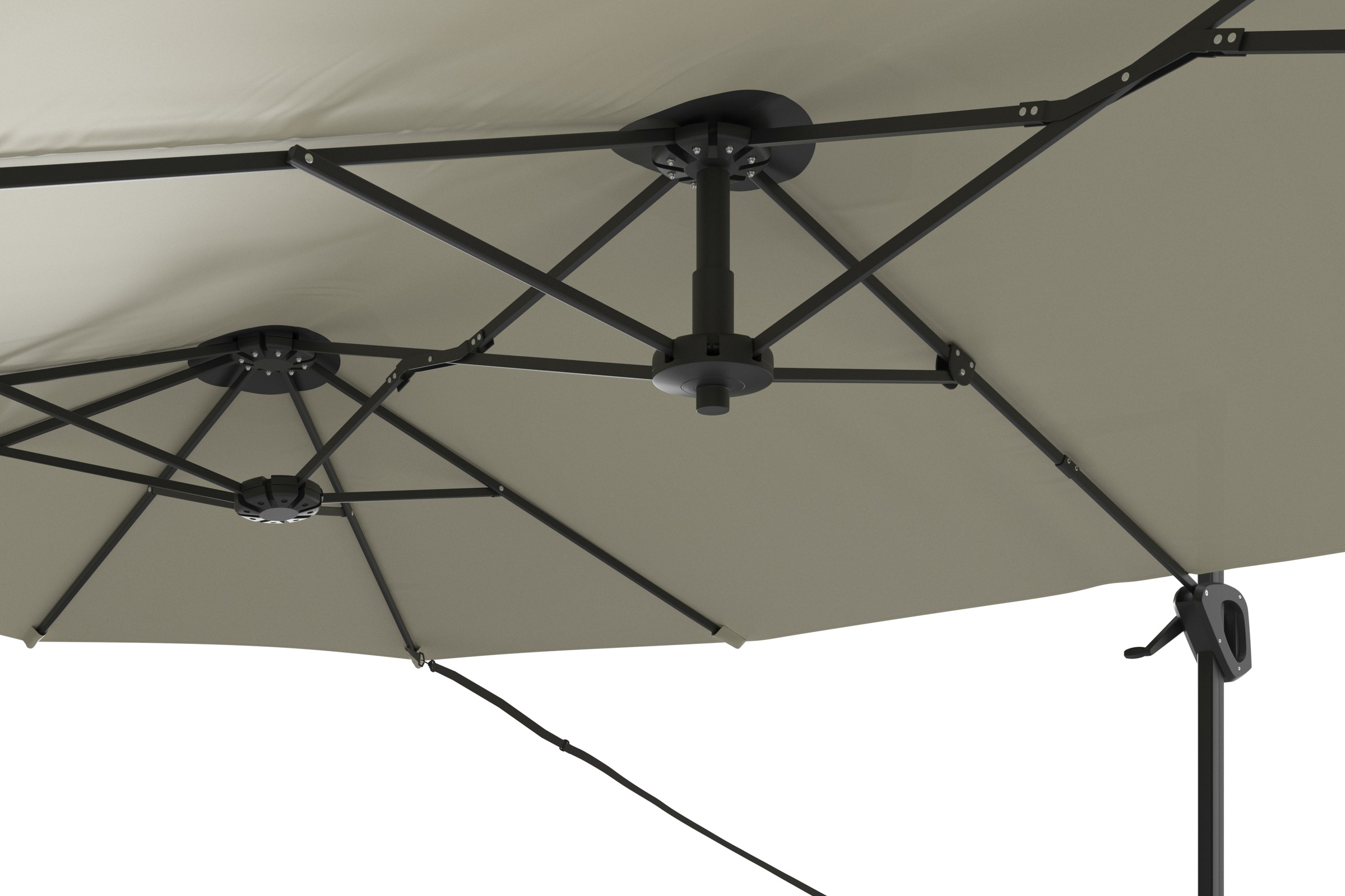 KONIFERA Ampelschirm »»Elba« Twin in anthrazit oder creme erhältlich« BxLxH: 455x263x237 cm, um 360° drehbar