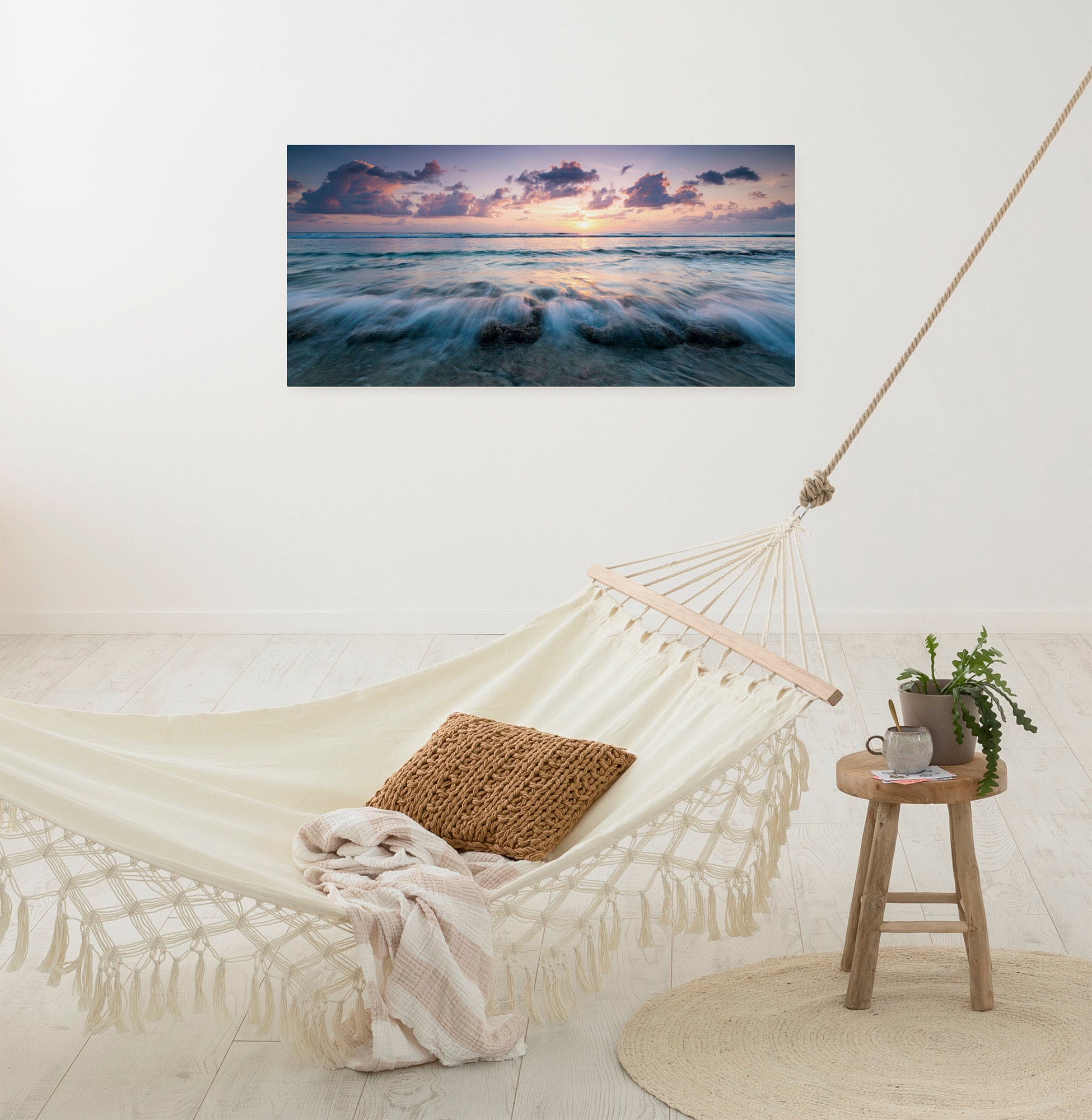 Leinwandbild »Keilrahmenbild - Broken Waves - Größe 90 x 40 cm«,...