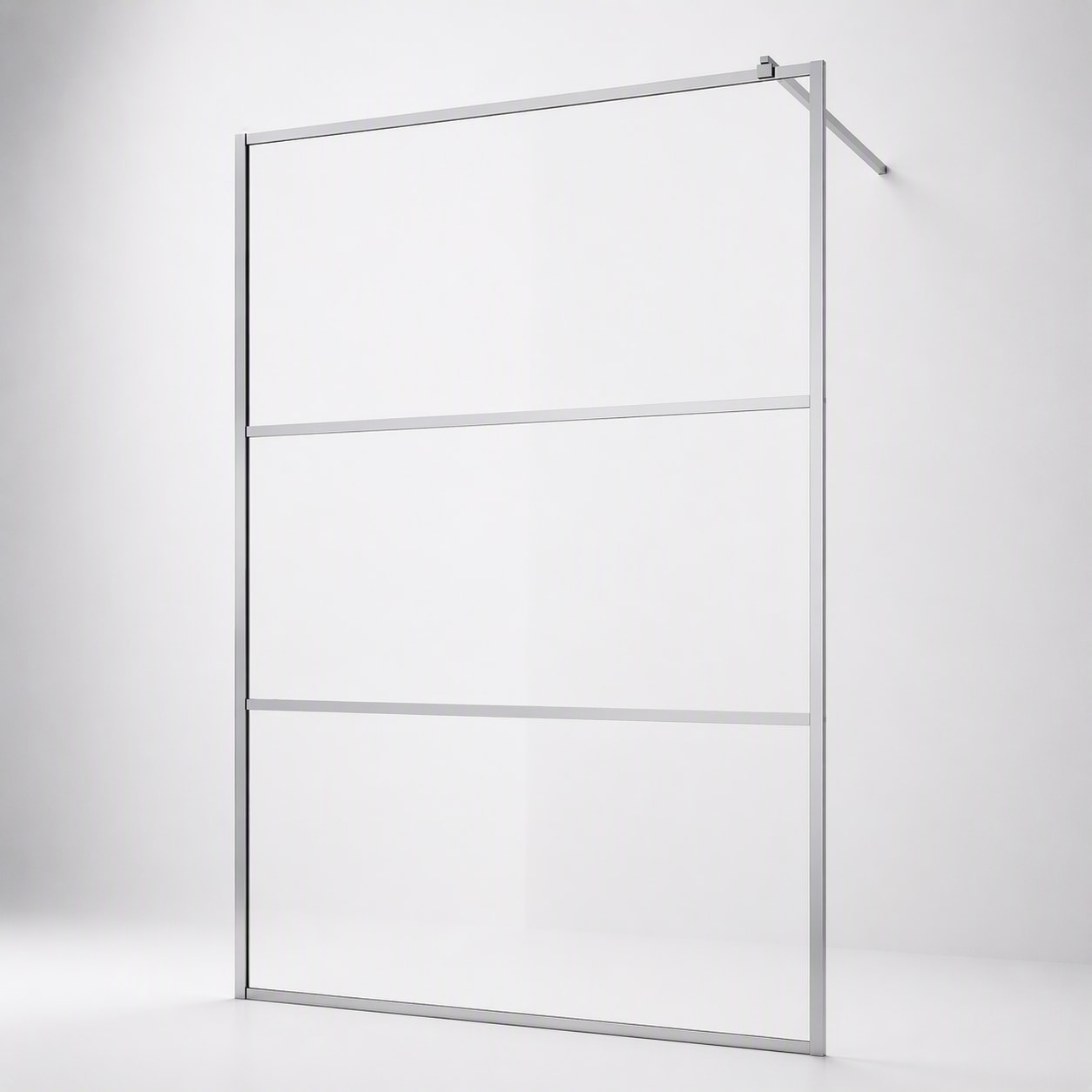 welltime Walk-in-Dusche Dreigeteilte Scheibe in trendigem Blockdesign
