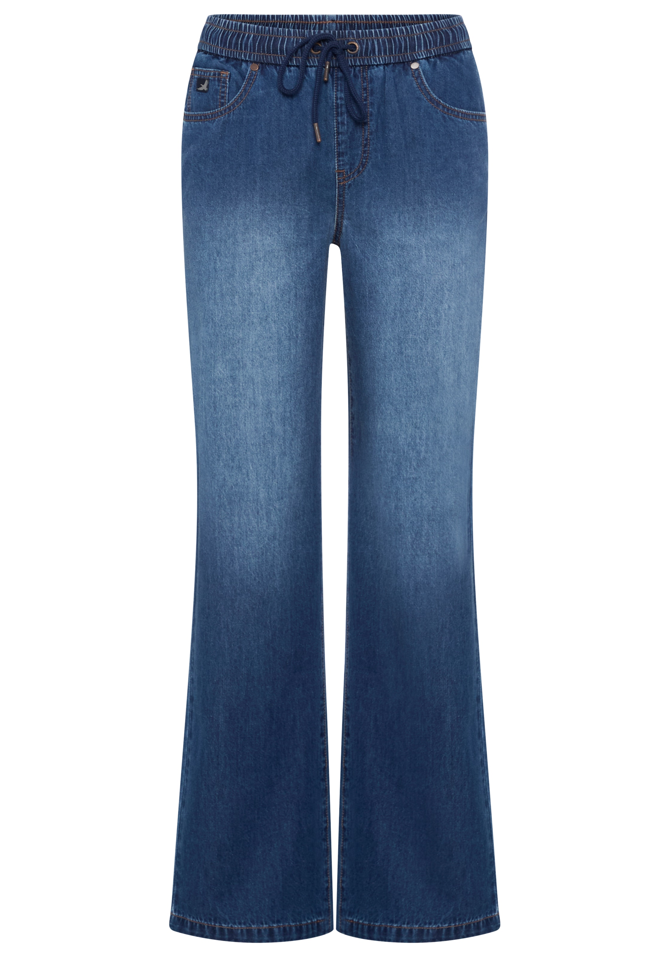 Arizona Relax-fit-Jeans »mit Schnürung« mit geradem Bein, unifarben
