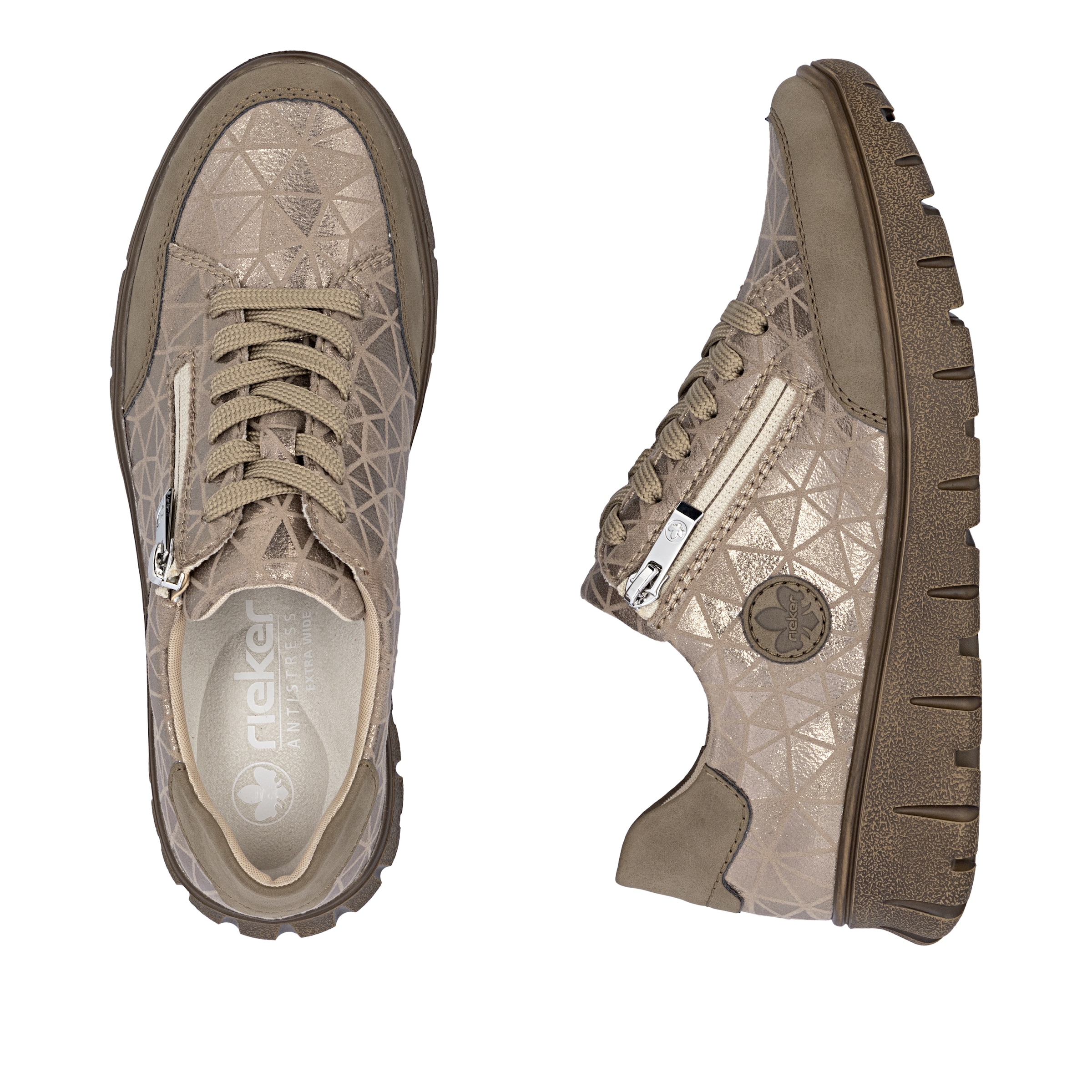 Rieker Plateausneaker, Schnürschuh, Halbschuh, Freizeitschuh in Bequemweite G (= weit)