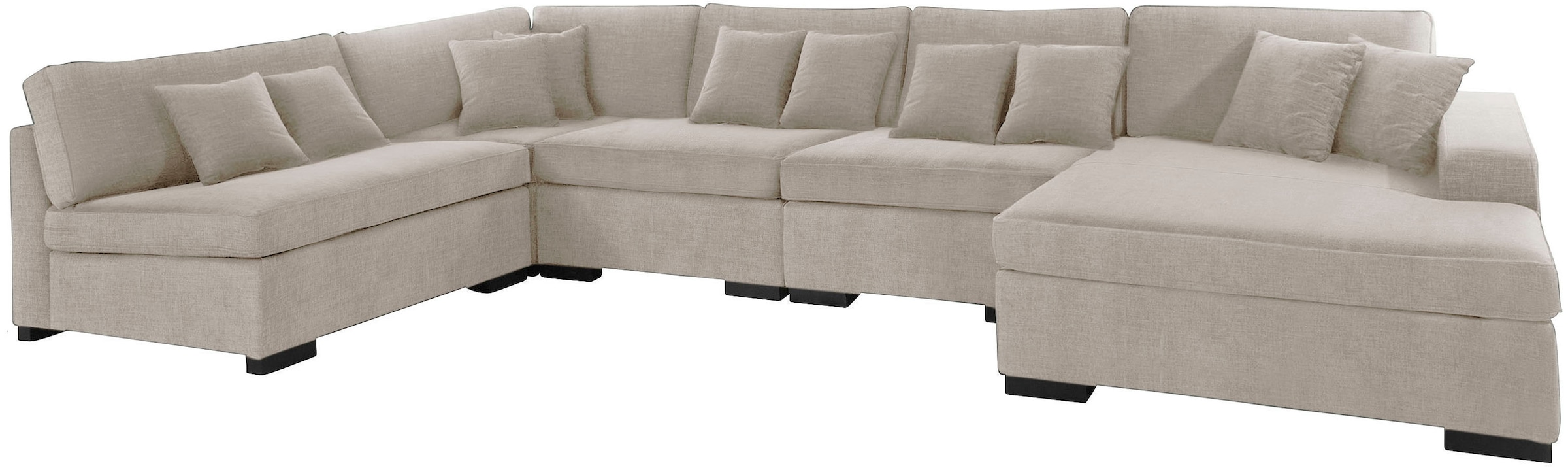 Home affaire Wohnlandschaft »Skara U-Form«, Lounge-Sofa mit Federkernpolsterung, in vielen Bezugsvarianten