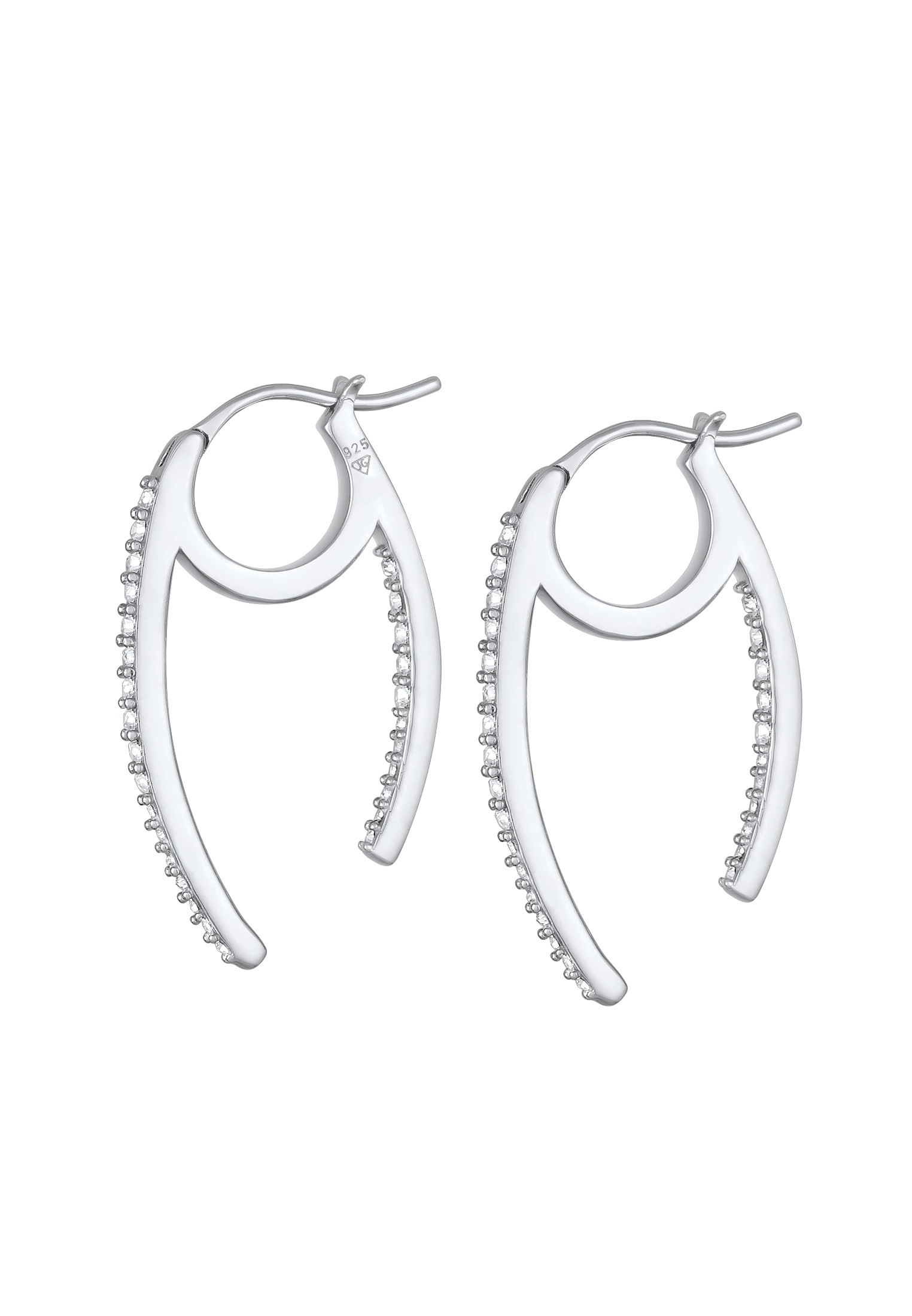 Elli Paar Creolen »Ohrringe Creolen Oval Kristalle Elegant 925 Silber«