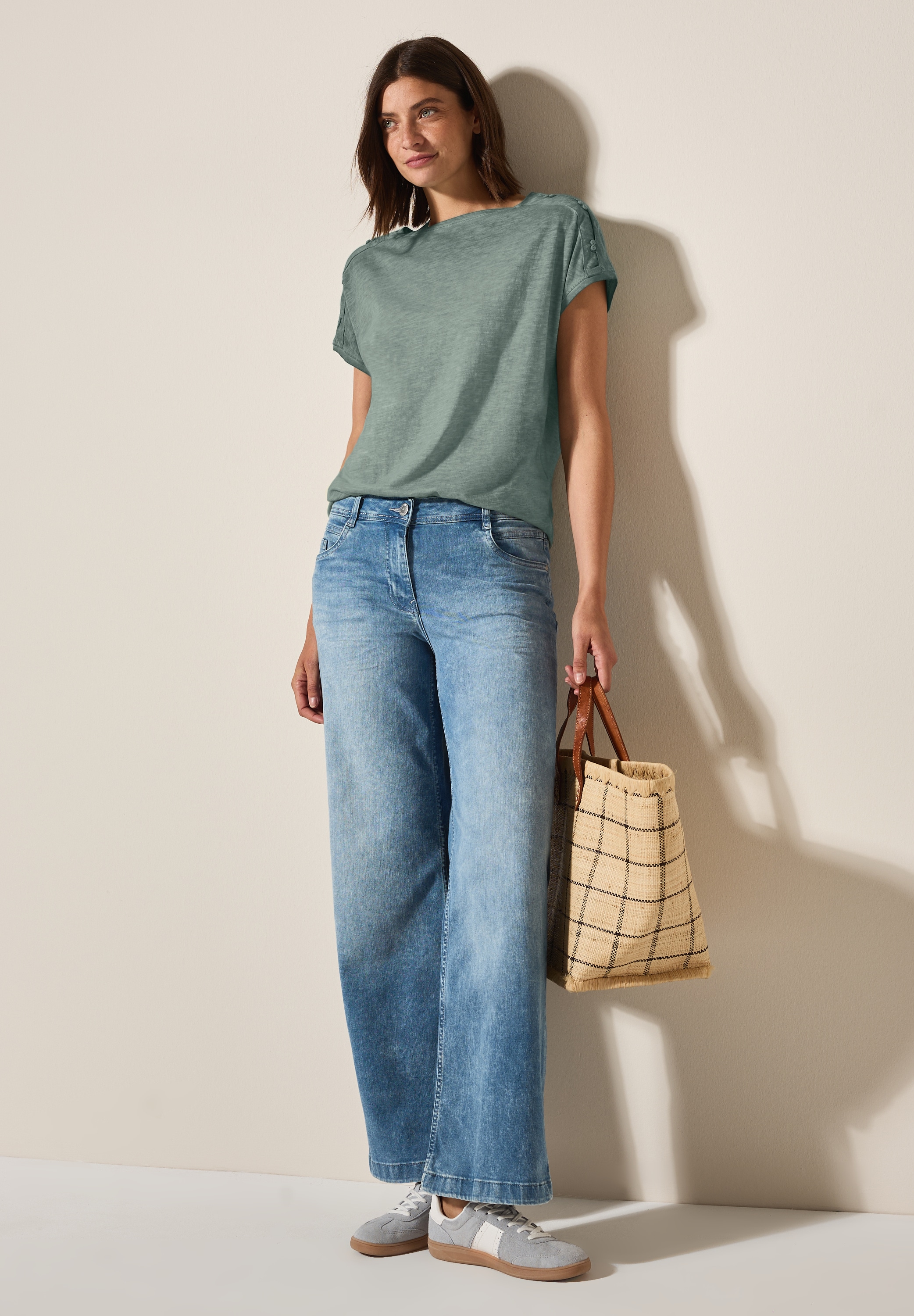 Cecil T-Shirt, mit Knopfdetail