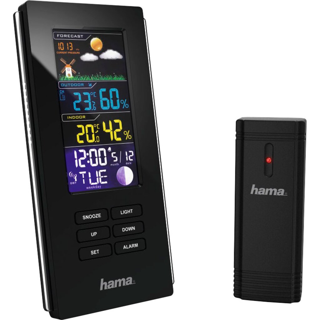 Hama Wetterstation »Außensensor, Funk, Innen-/Außentemperatur, Wettervorhersage«