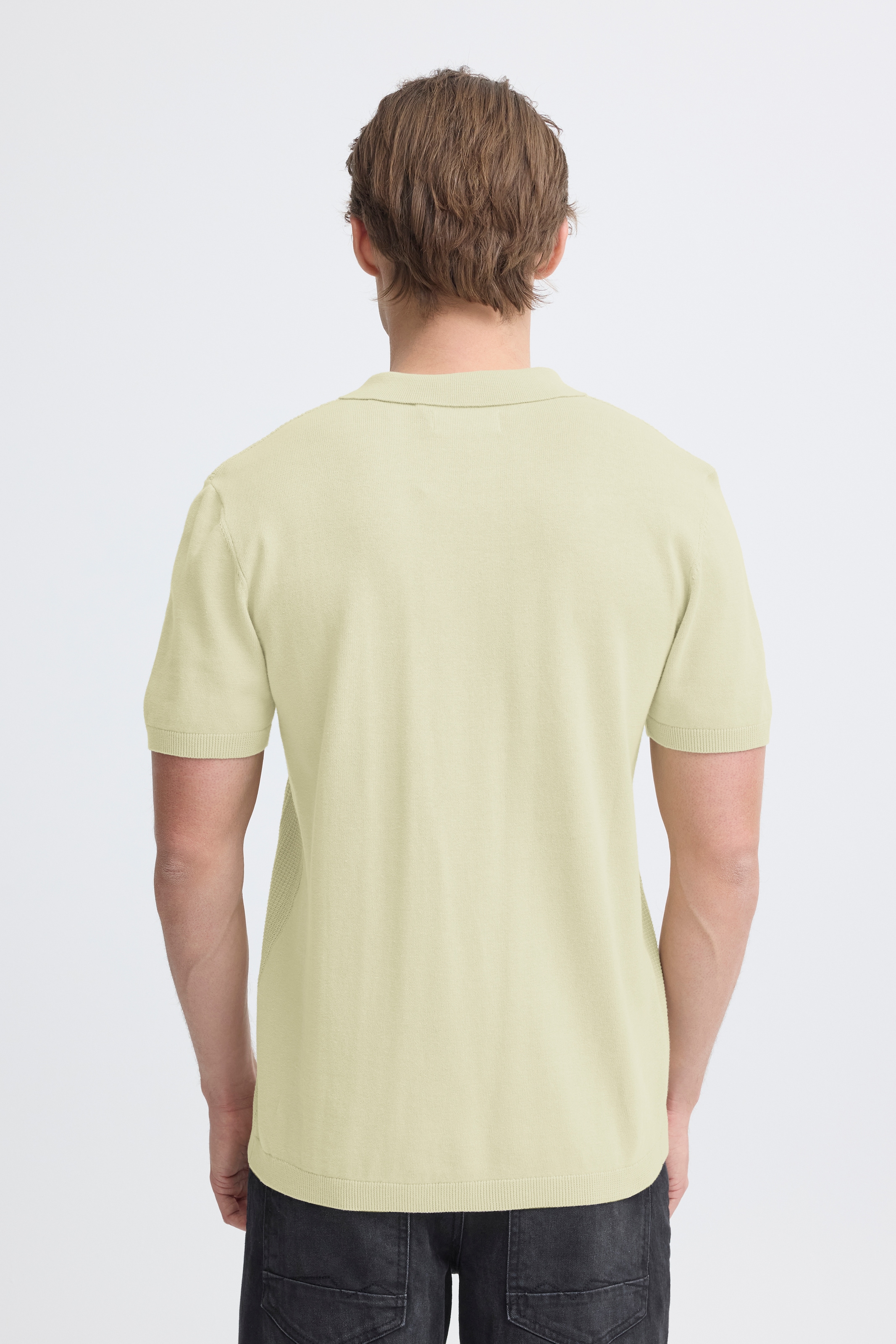 Blend Polokragenpullover »BHBARON SPLIT POLO PPNOOS« aus Baumwolle, Regular Fit, unifarben, Kurzarm, mit V-Ausschnitt