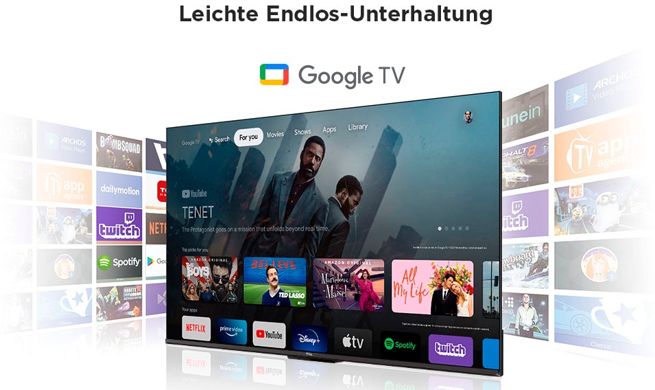 TCL LED-Fernseher »43P731X1«, 4K Ultra HD, Smart-TV-Google TV, HDR Premium, Dolby Atmos, HDMI 2.1, Metallgehäuse