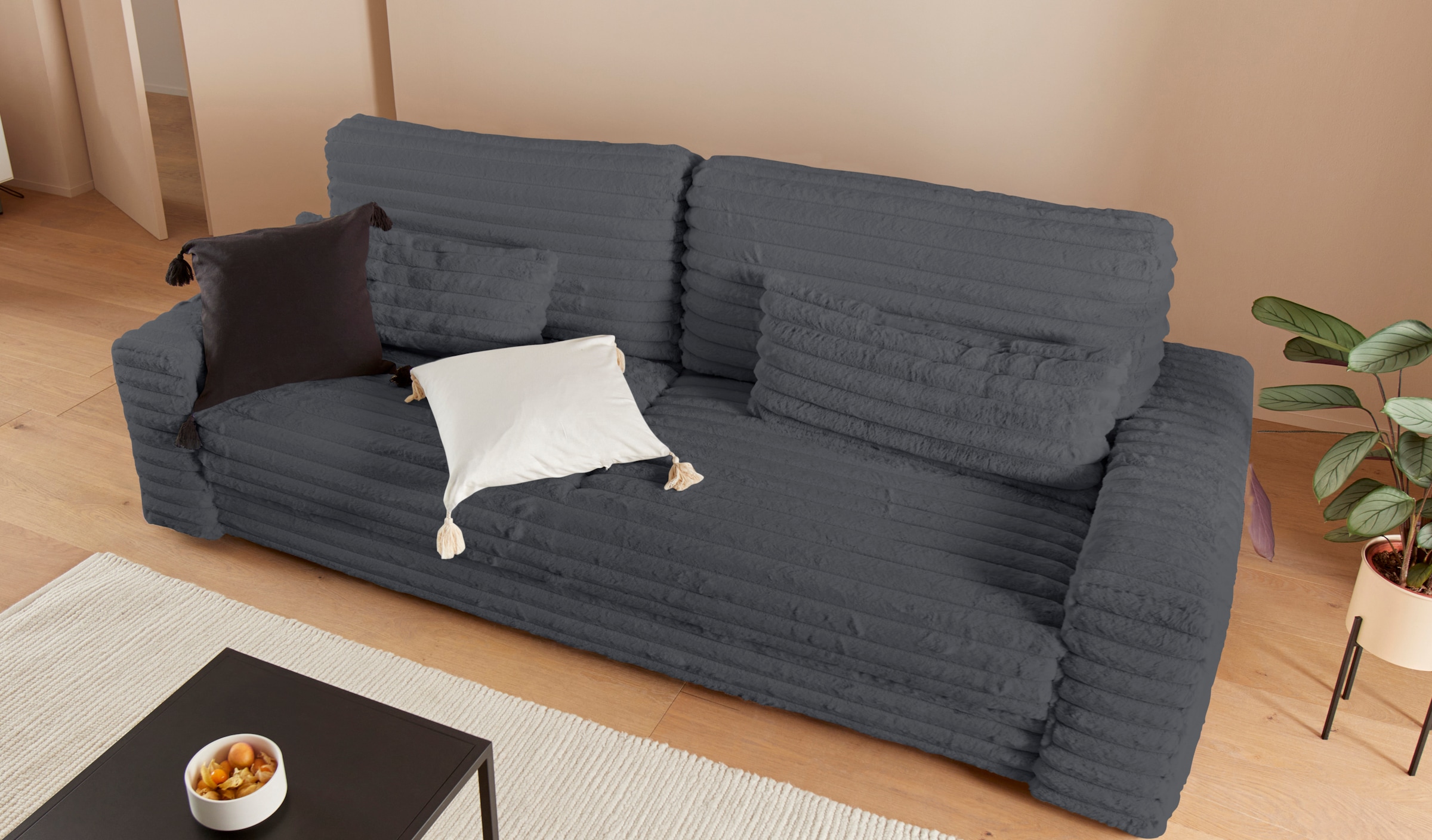 LeGer Home by Lena Gercke Schlafsofa »Imoga, Polster mit Schlaffunktion, 3-Sitzer Sofa, Couch mit Bettkasten«, in modernen Farben und Stoffen, Bettfunktion, Liegefläche: 200x150 cm