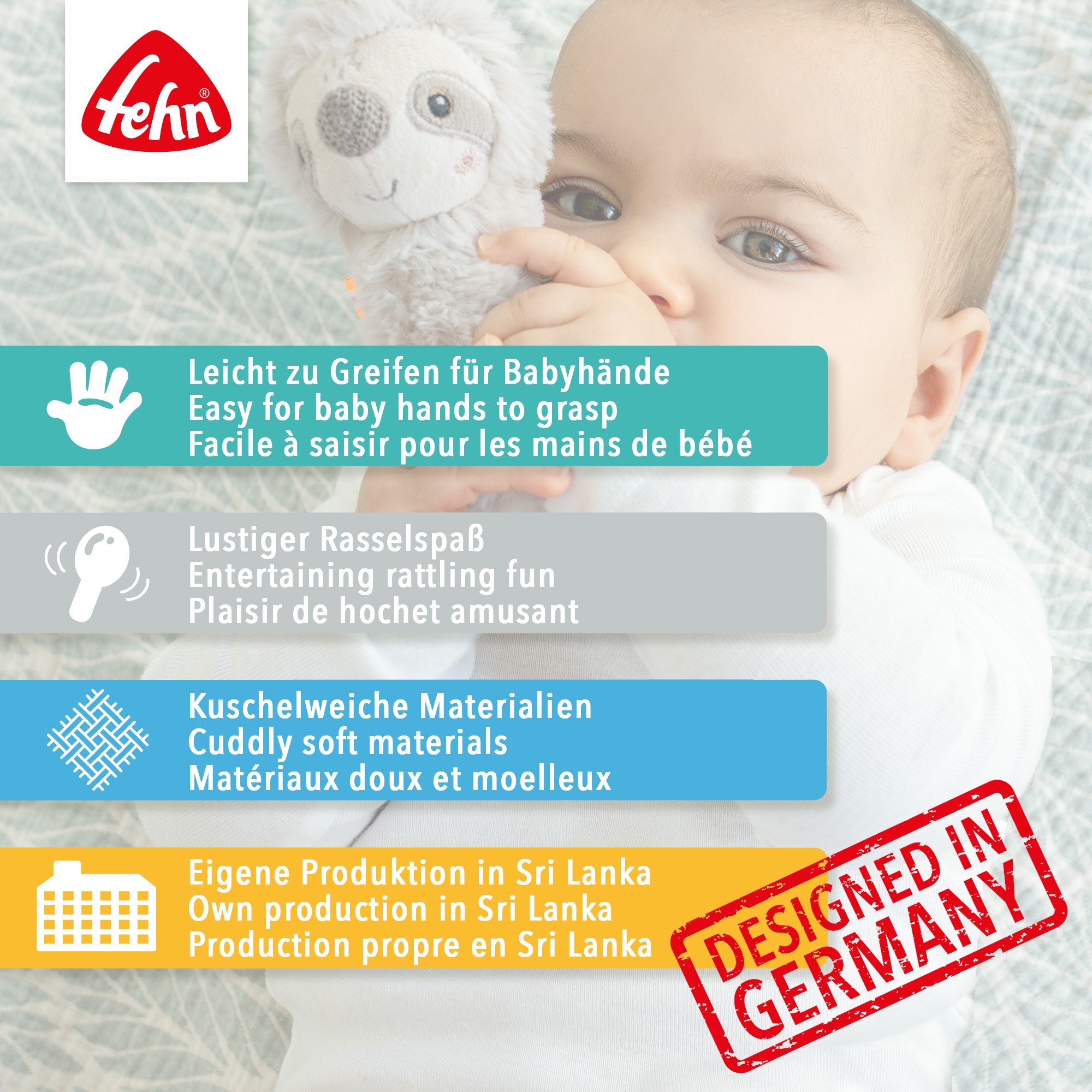 Fehn Greifspielzeug »Capybara Clara, Rasselring Capybara«