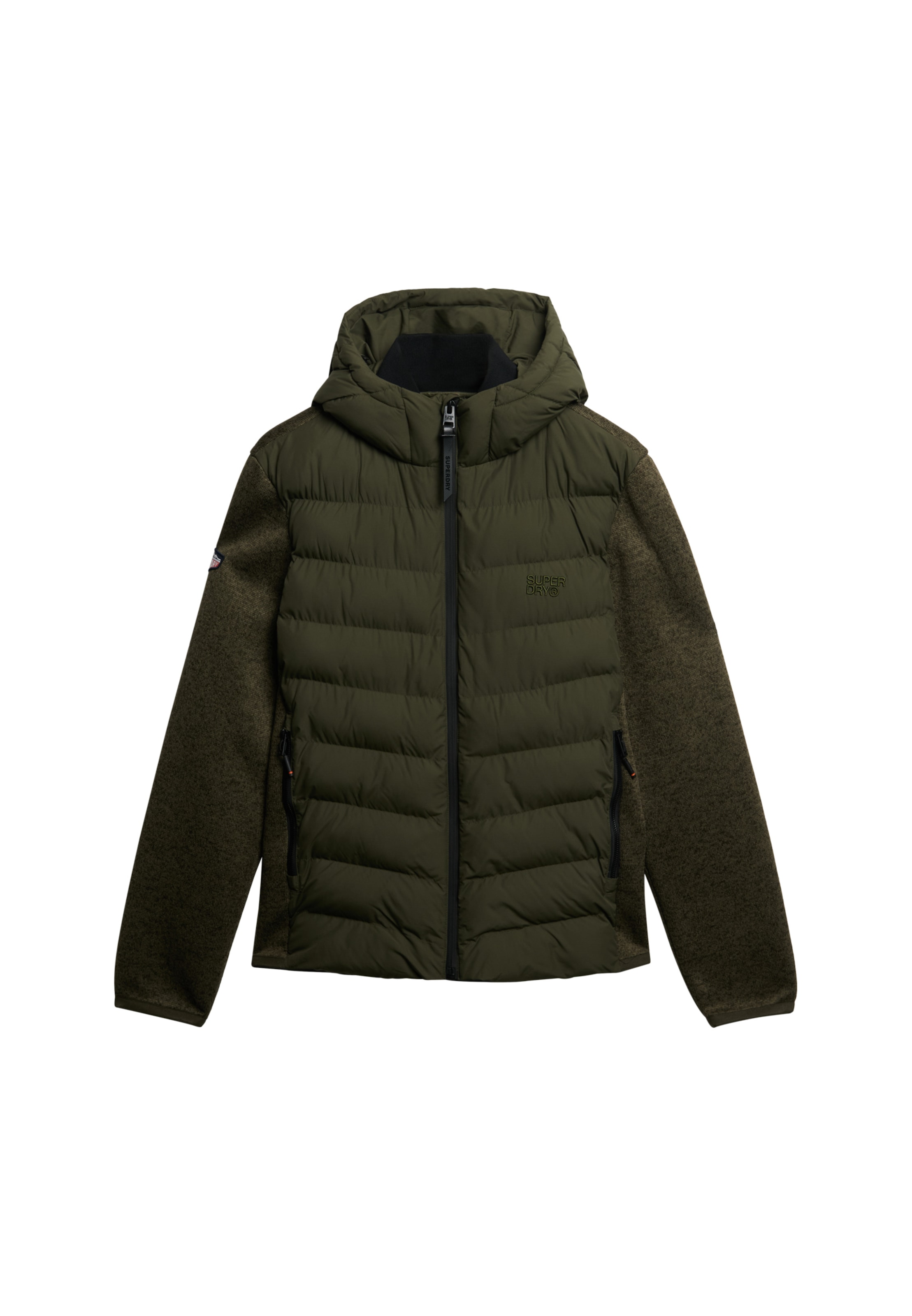 Superdry Steppjacke »HOODED STORM KNIT HYBRID JKT« mit Kapuze