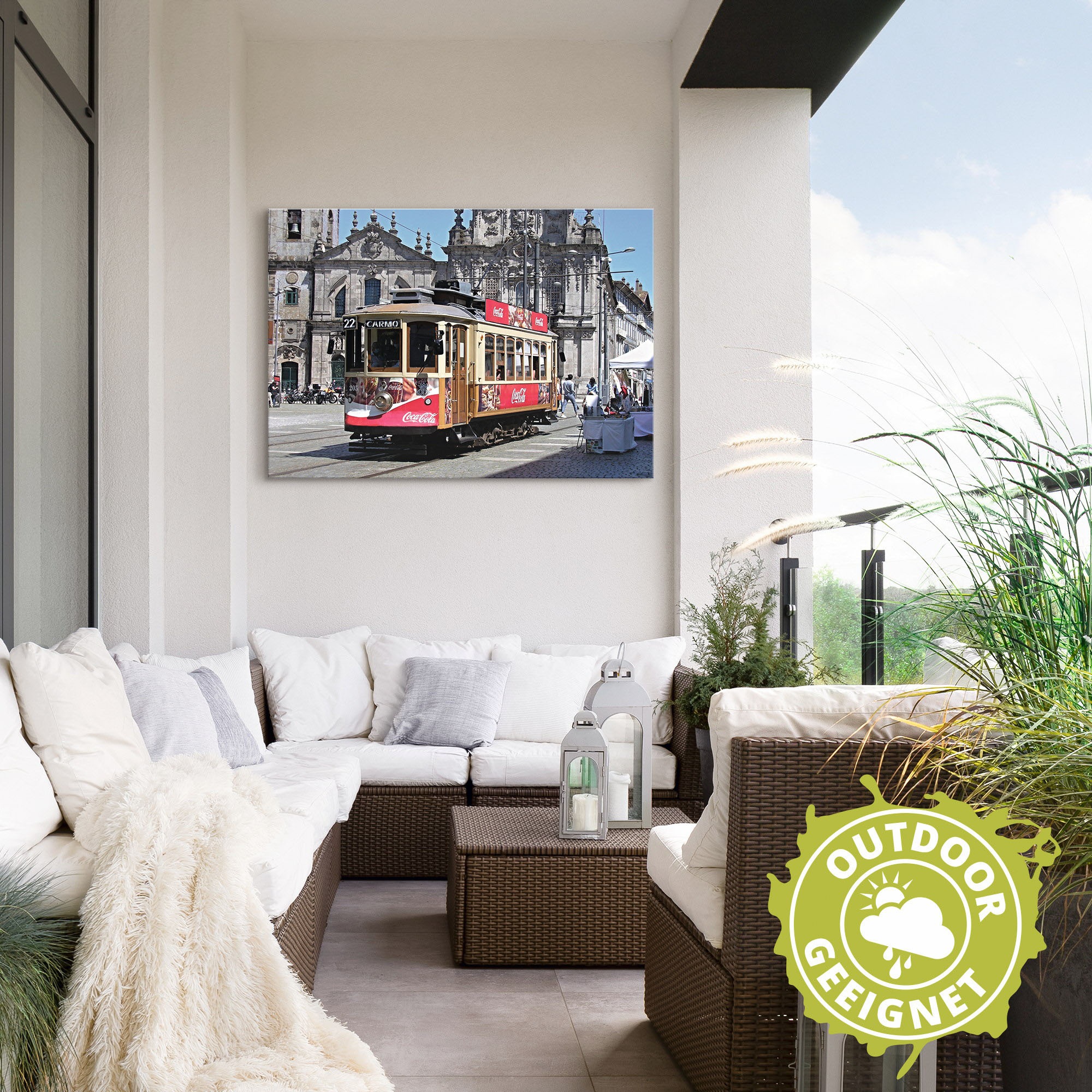 Artland Wandbild »Historische Strassenbahn in Porto«, Zugbilder, (1 St.), als Alubild, Leinwandbild, Wandaufkleber oder Poster in versch. Größen