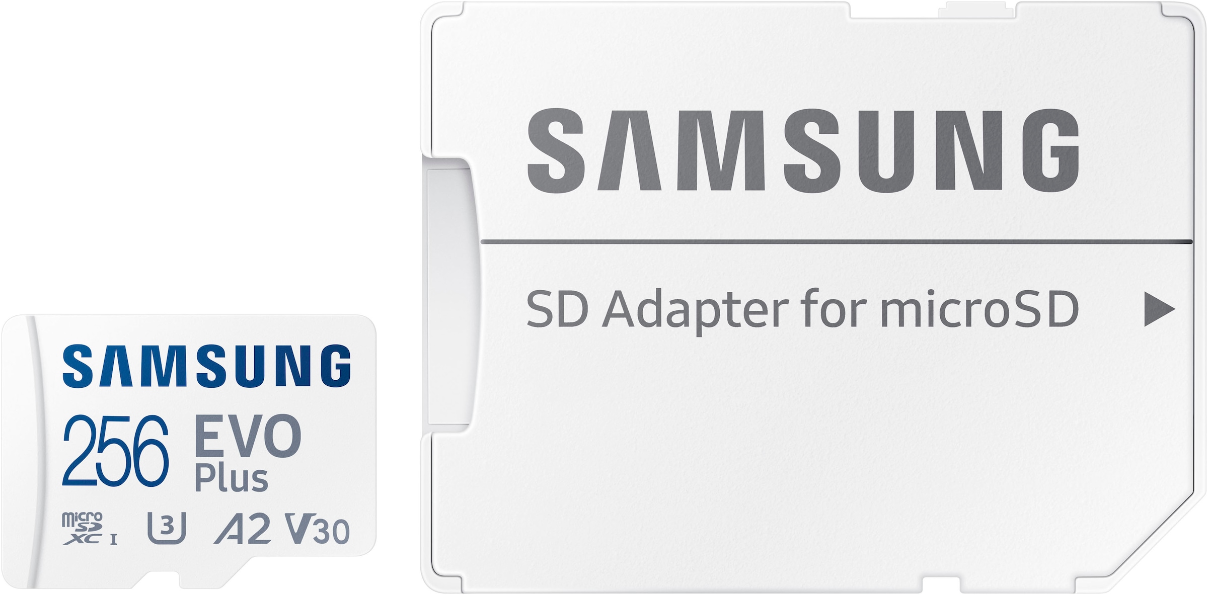 Samsung Speicherkarte »EVO Plus (2024) inkl. SD-Adapter« (256 GB Video Speed Class 30 (V30)/UHS Speed Class 3 (U3) 160 MB/s Lesegeschwindigkeit)