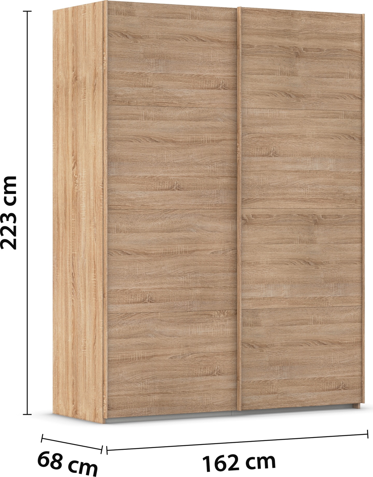 rauch Schwebetürenschrank »Kleiderschrank Schrank Garderobe Schlafzimmerschrank EVELYN«, in elegantem Stil, in 5 Breiten, Griffe in Korpusfarbe MADE IN GERMANY