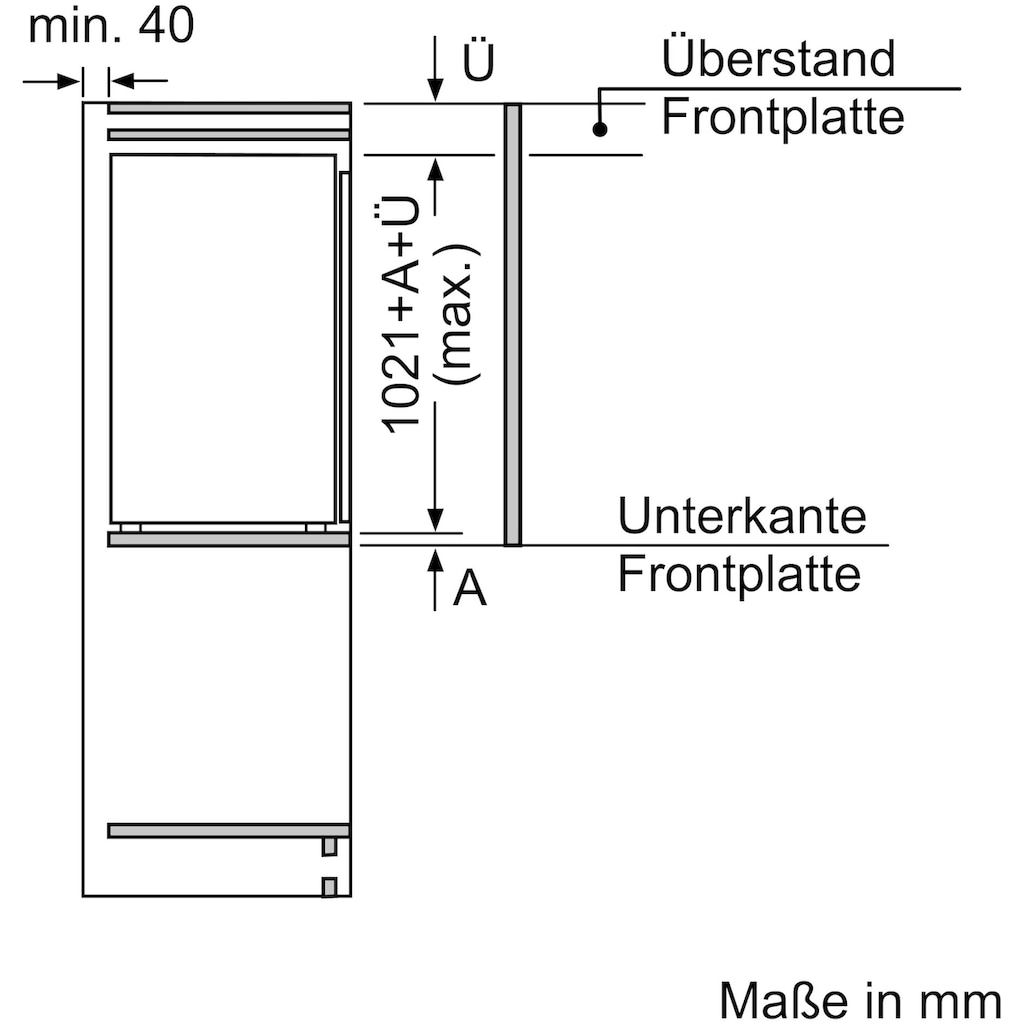 SIEMENS Einbaukühlgefrierkombination »KI32LADF0«, KI32LADF0, 102,1 cm hoch, 55,8 cm breit