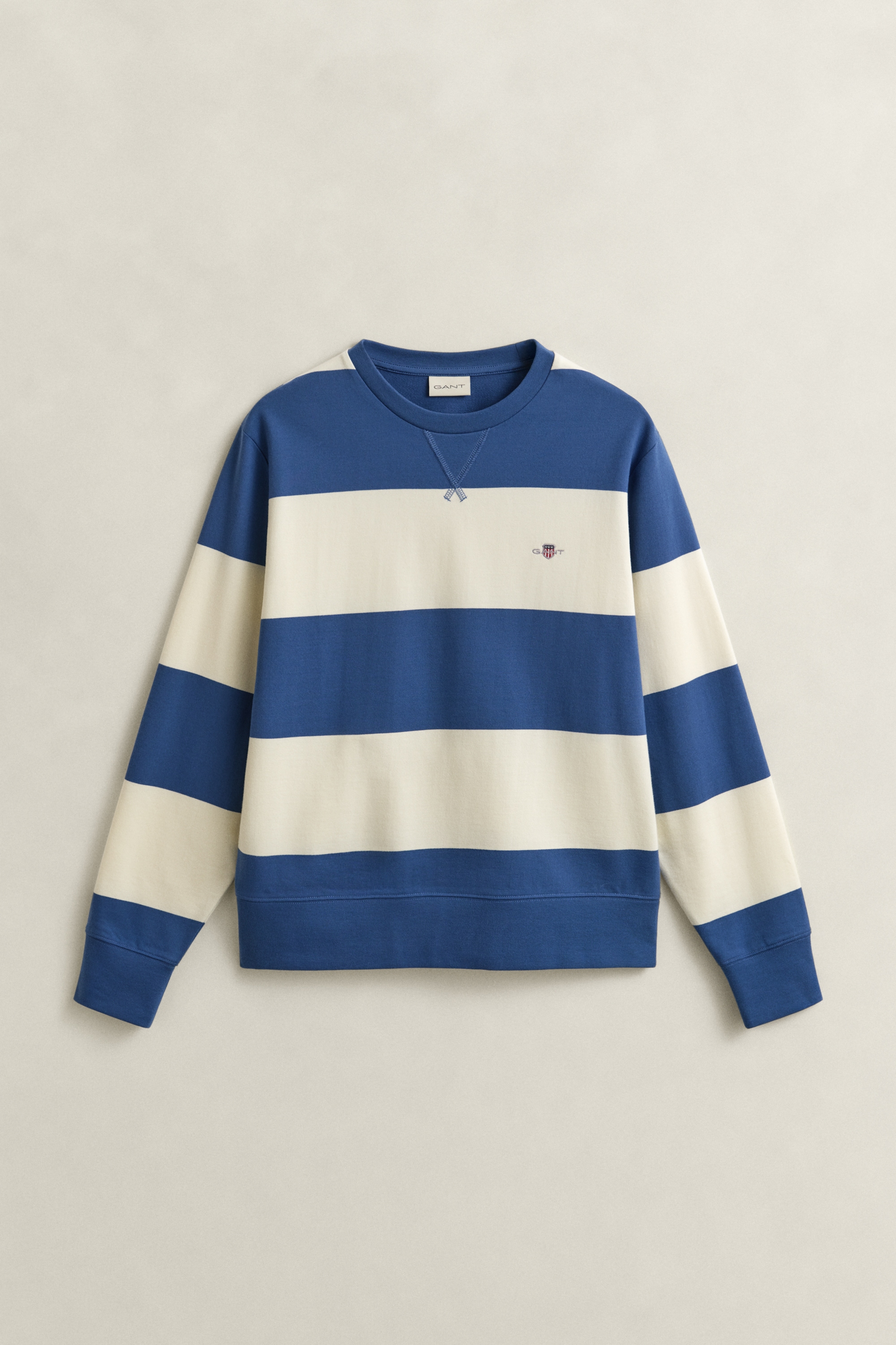 Gant Sweatshirt »STRIPED C-NECK«, mit Rundhals und Logostickerei
