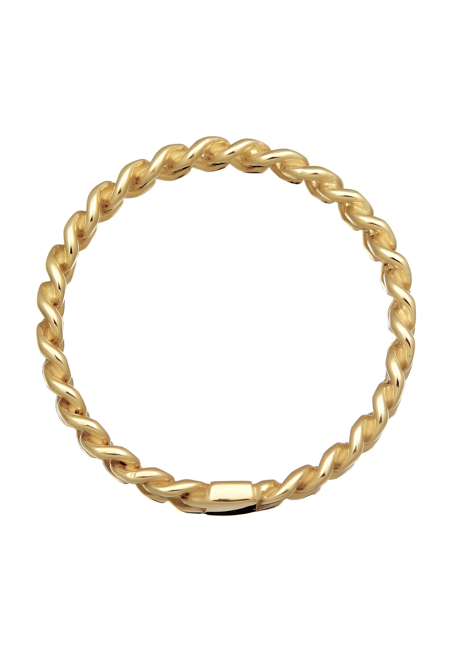 Elli Premium Silberring »Ring Gliederring Bandring Panzerkette 375er Gelbgold«
