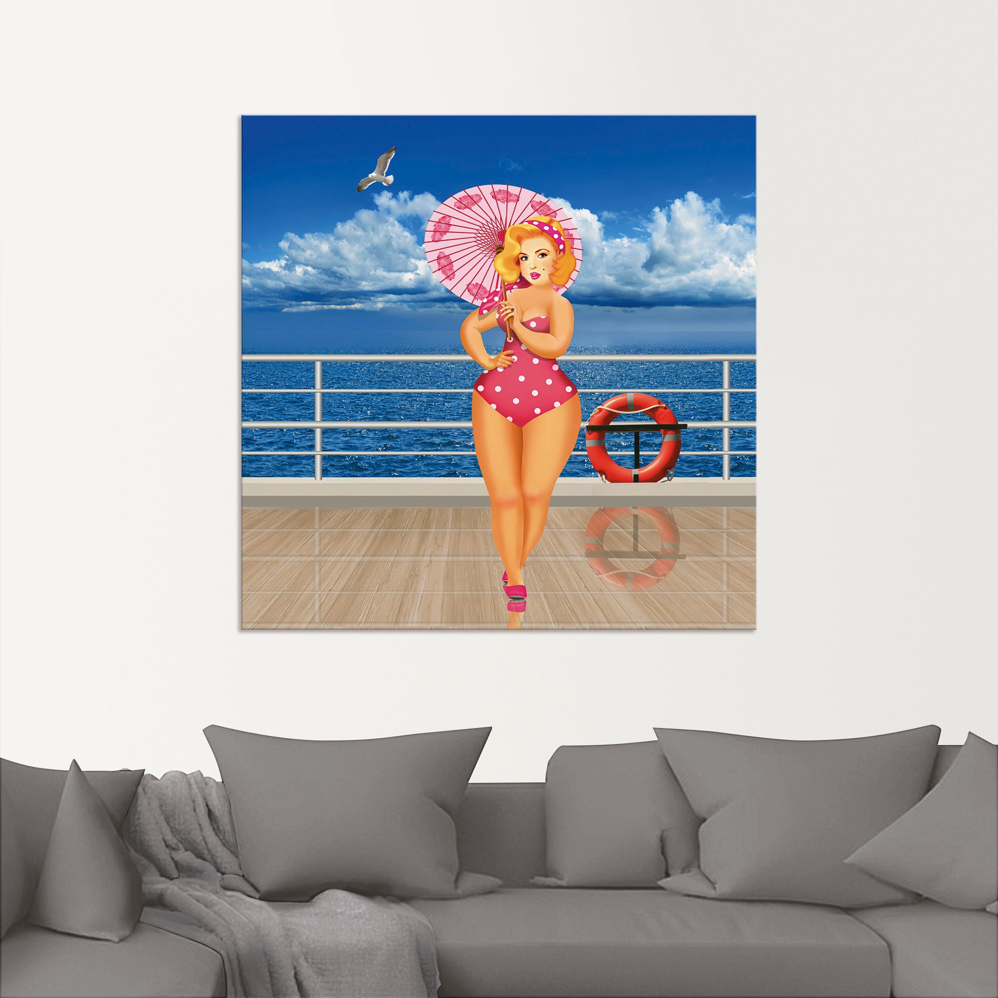 Artland Wandbild »Pin-Up Girl«, Leinwandbild, (1 Wandaufkleber von Frauen, Bilder versch. kaufen St.), Poster als Größen oder in auf Raten Alubild