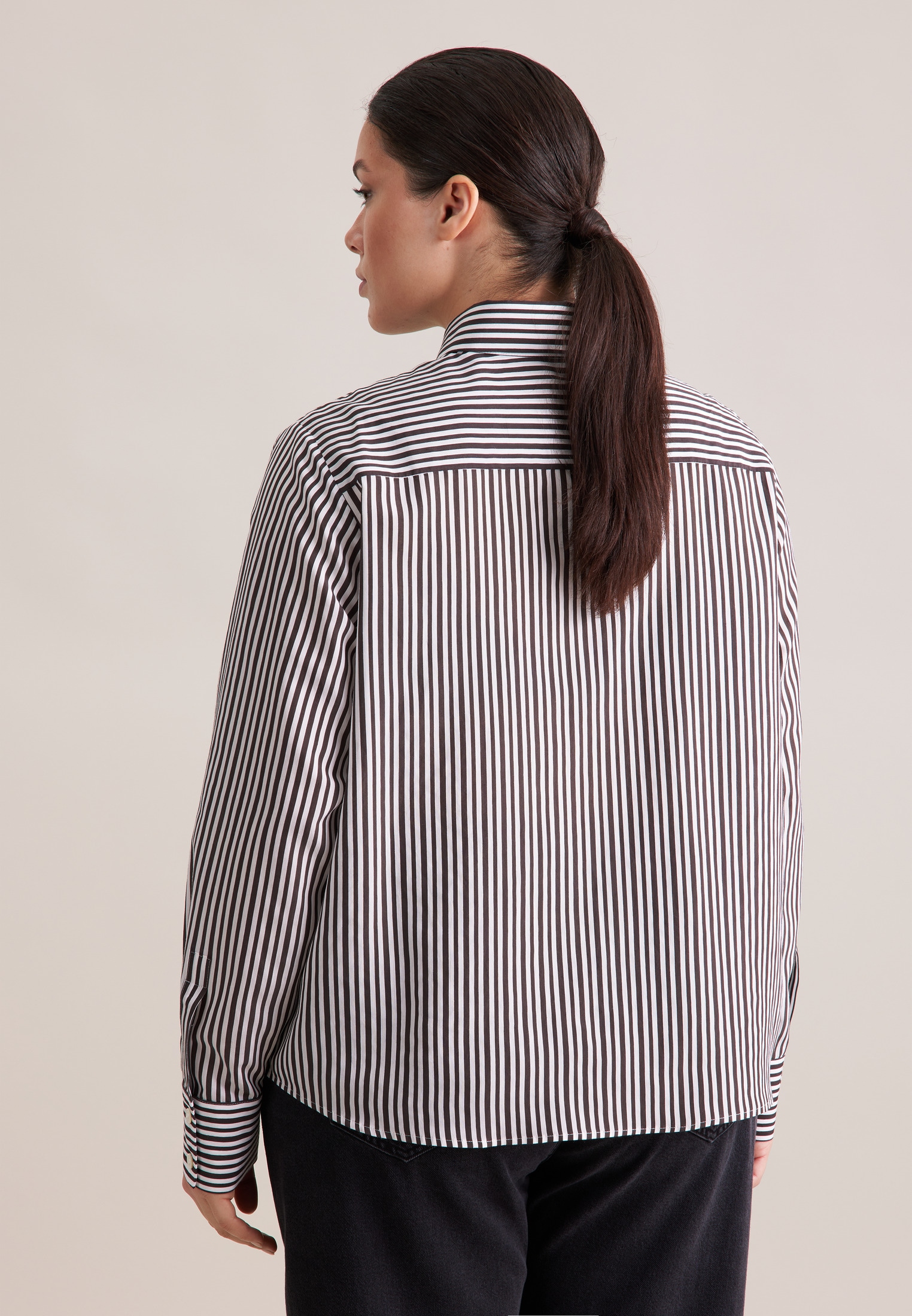 seidensticker Klassische Bluse »Schwarze Rose« 1/1 Gestreift