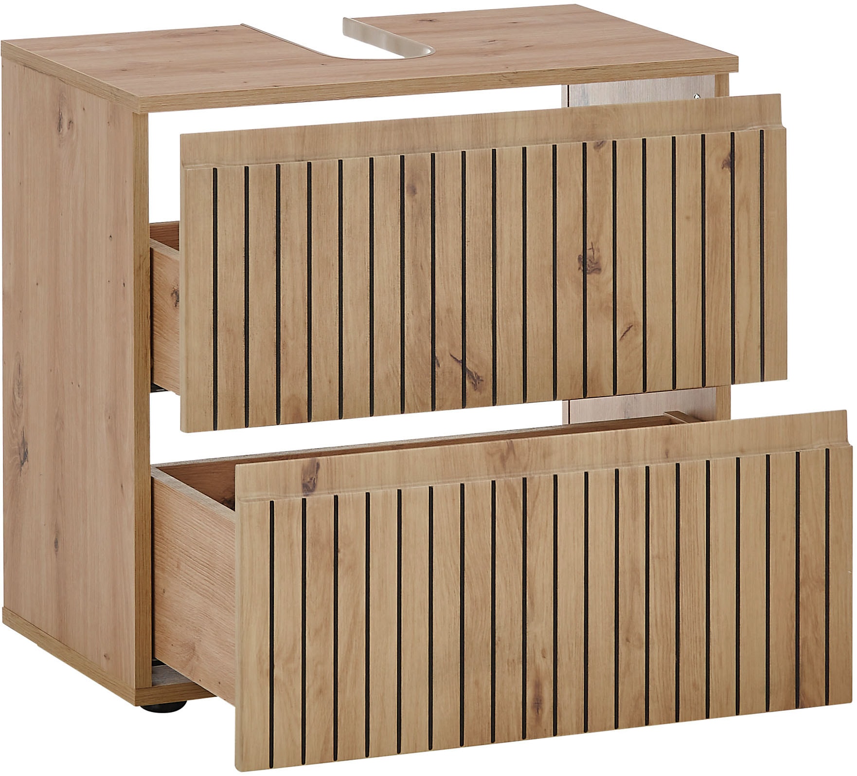 BASIC by Balculina Waschbeckenunterschrank »Austin«, (1 St.), Breite 60 cm, 2 Schubkästen mit Unterflurauszug