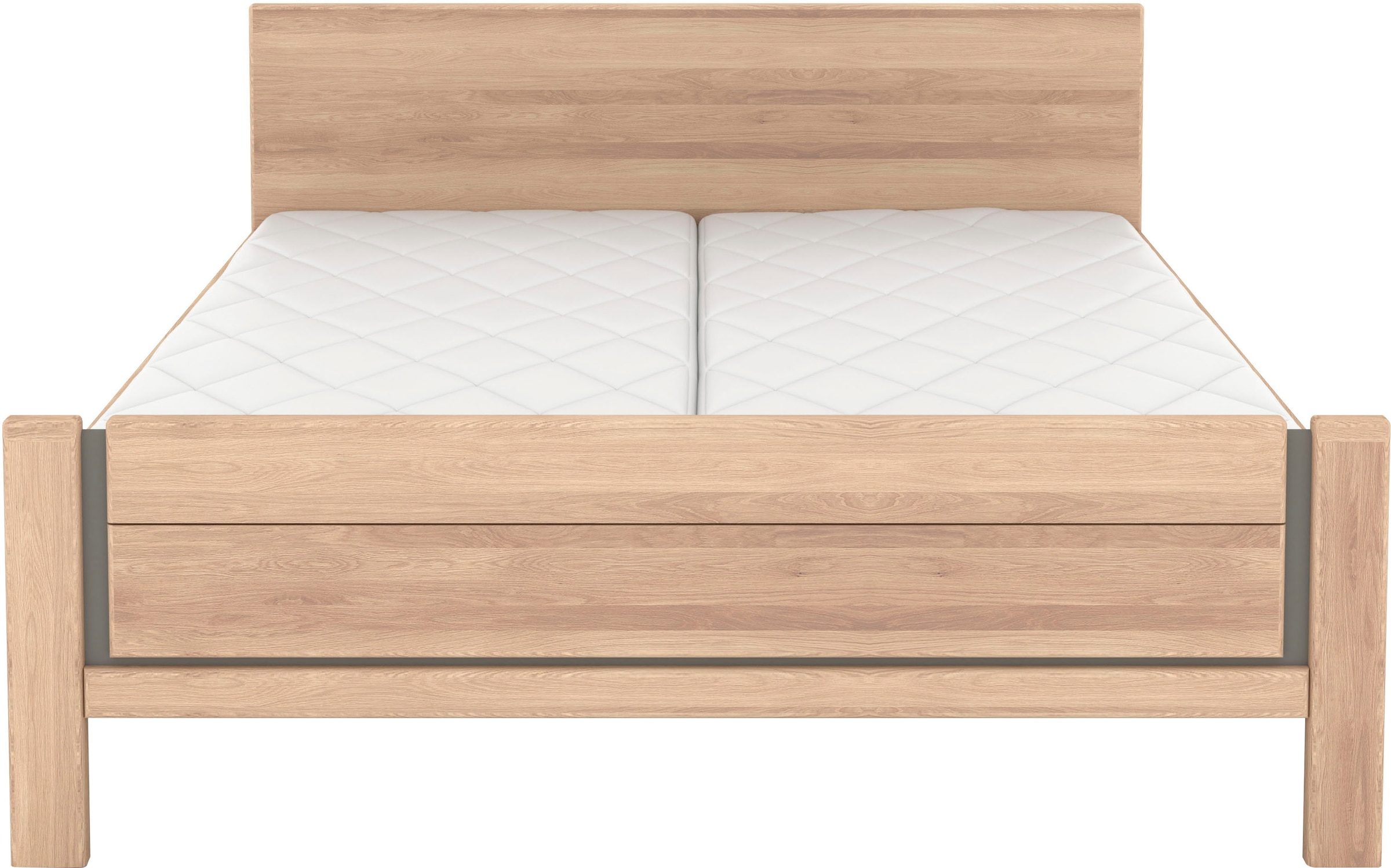 Musterring Holzbett »Sorrent, Bettgestell, Bettrahmen, teilmassiv Eiche«, (MADE IN GERMANY), Eiche teilmassiv, Liegehöhenverstellung, Stollenfußteil