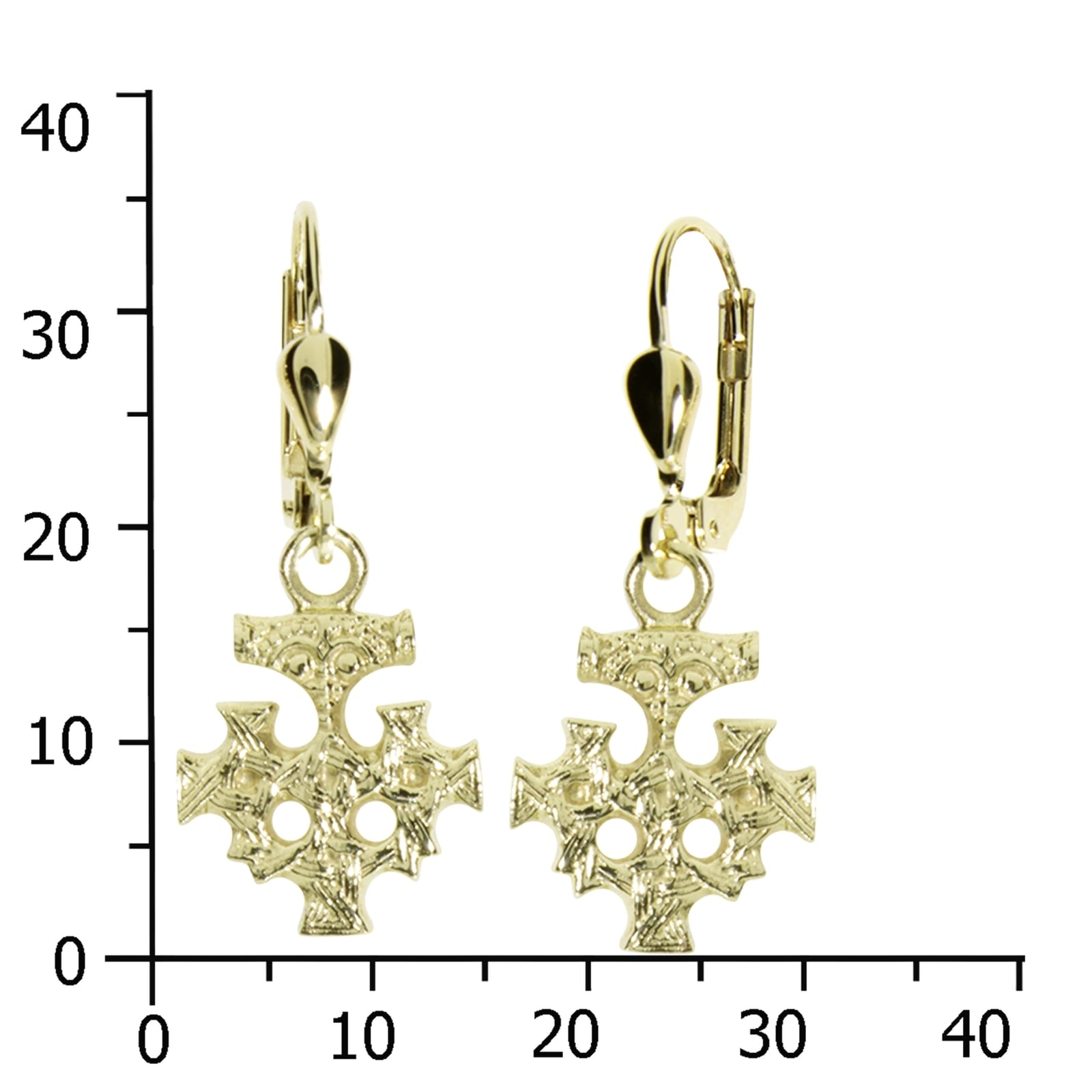 OSTSEE-SCHMUCK Paar Ohrhänger »- Hiddensee 15 x 13 mm - Gold 333/000 -,«