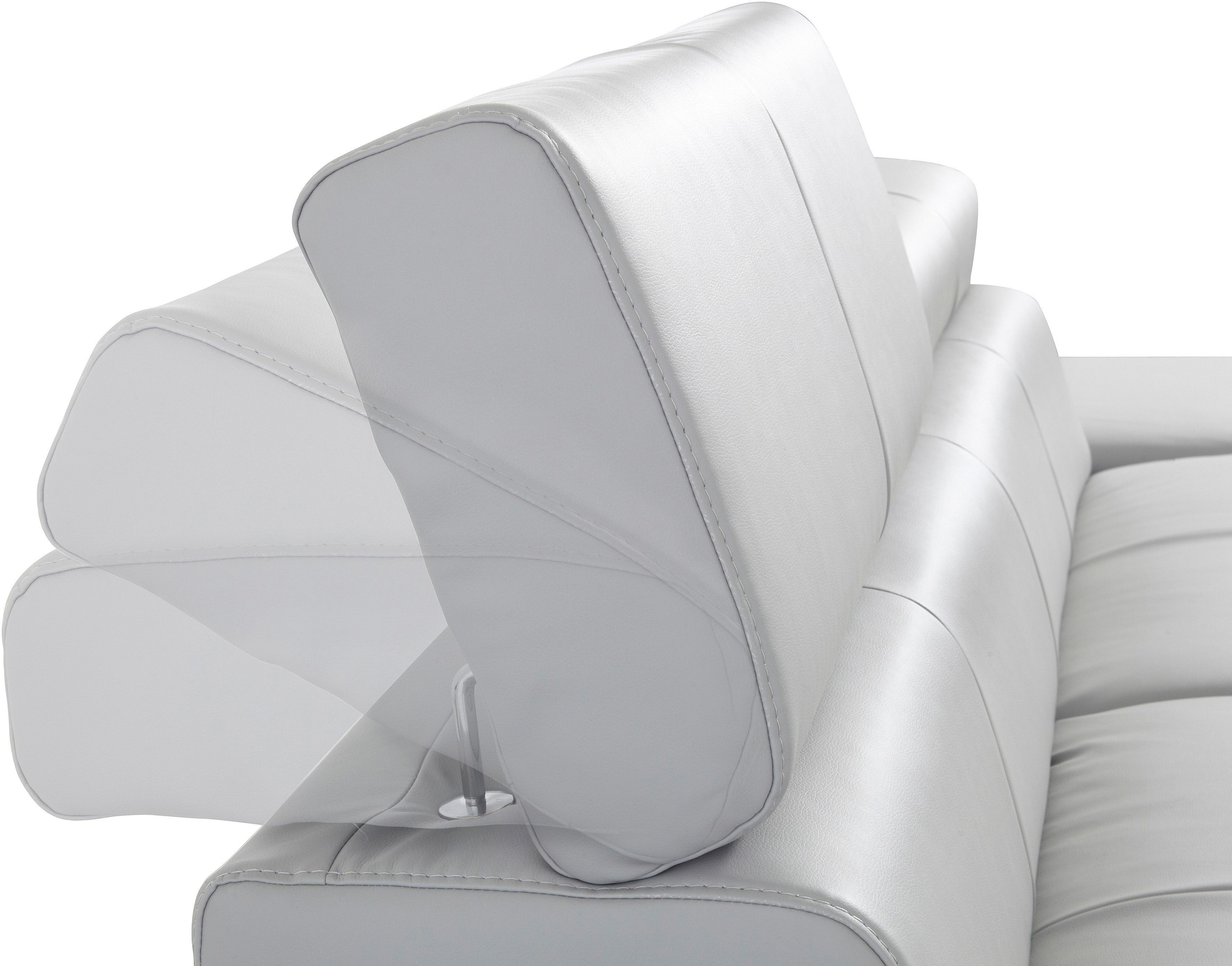 COTTA Polstergarnitur »Enterprise«, (Set), Set bestehend aus: 3-Sitzer mit Arm- & Kopfteilverstellung & Hocker