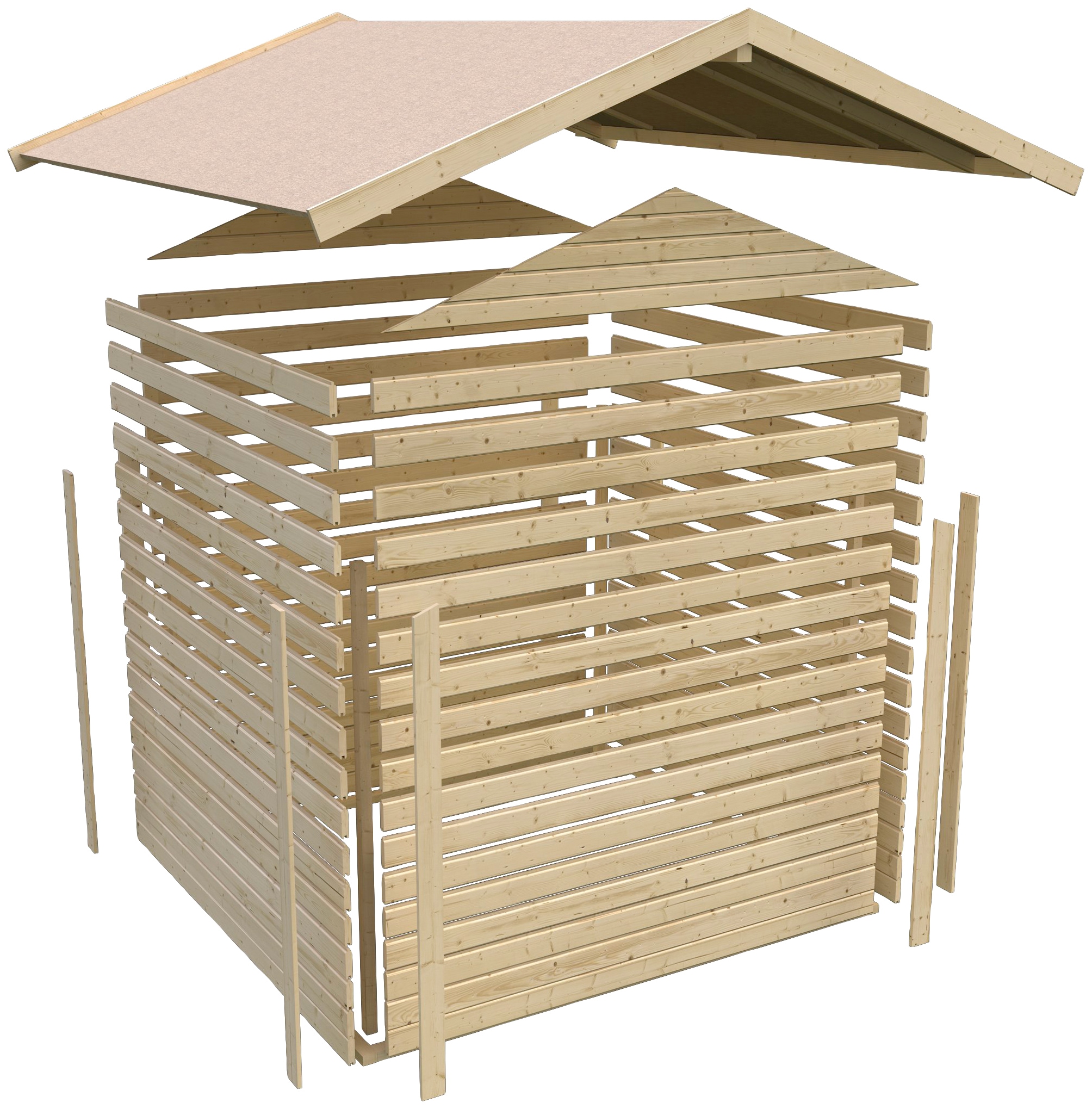 Karibu Gartenhaus »Amberg 2« anthrazit, naturbelassen oder terragrau, Made in Germany