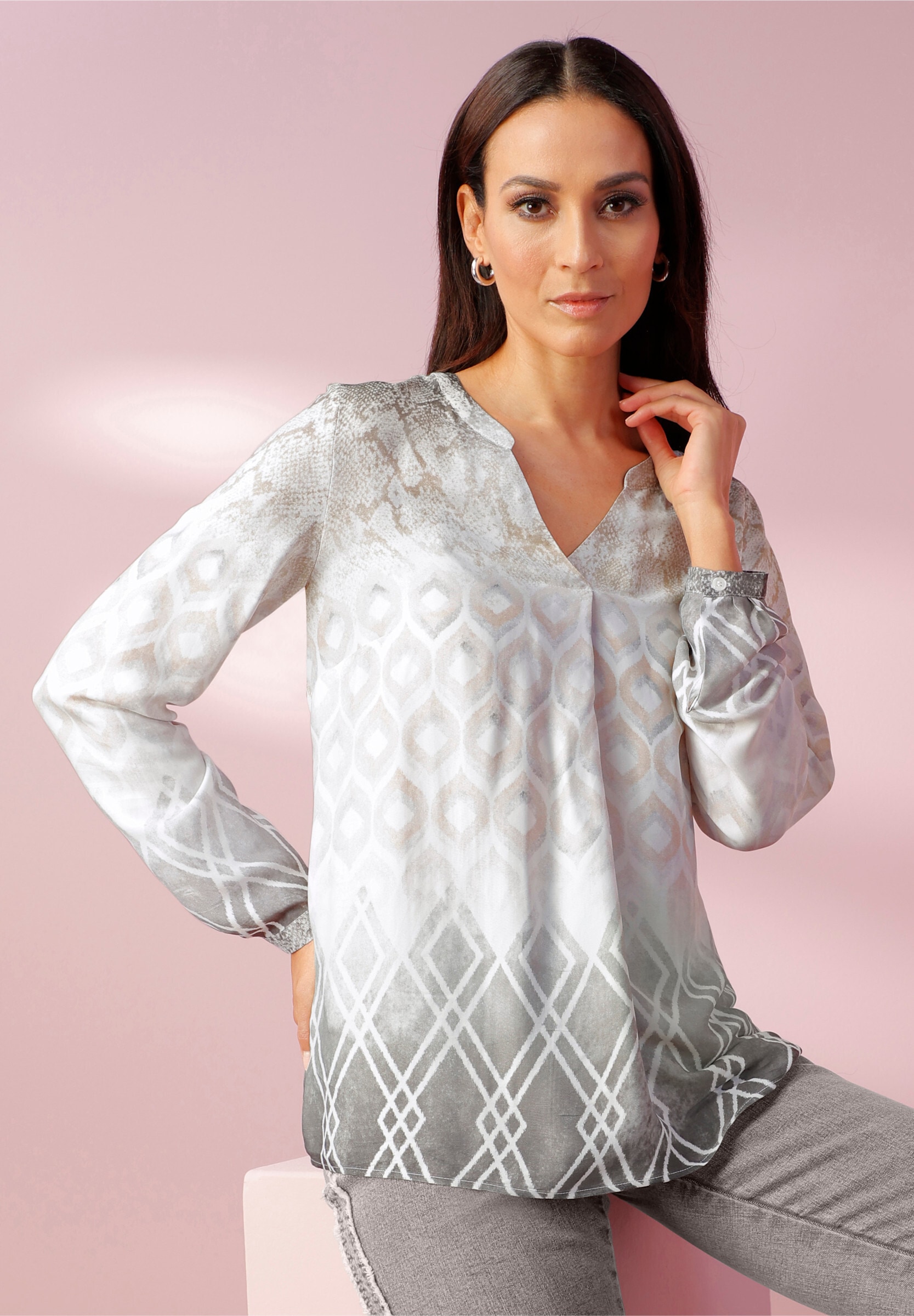 heine Klassische Bluse »Druckbluse Schlupfbluse mit Druck-Dessin«