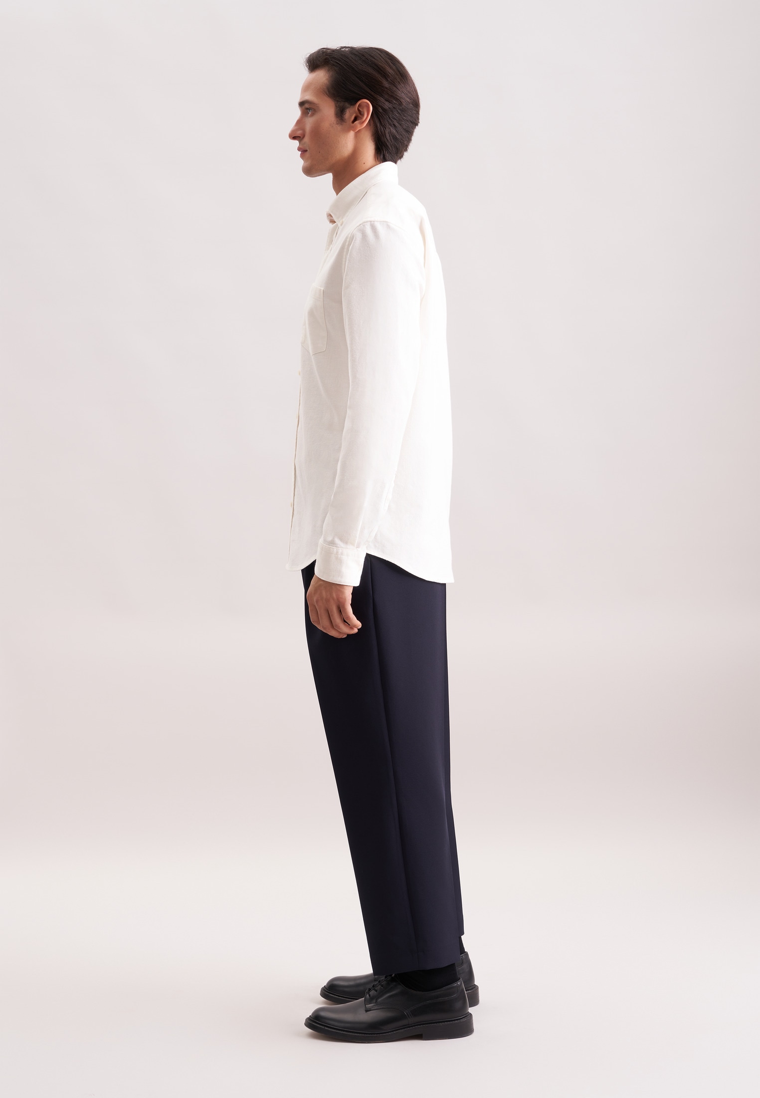 seidensticker Flanellhemd Regular 1/1 Button-Down-Kragen Uni