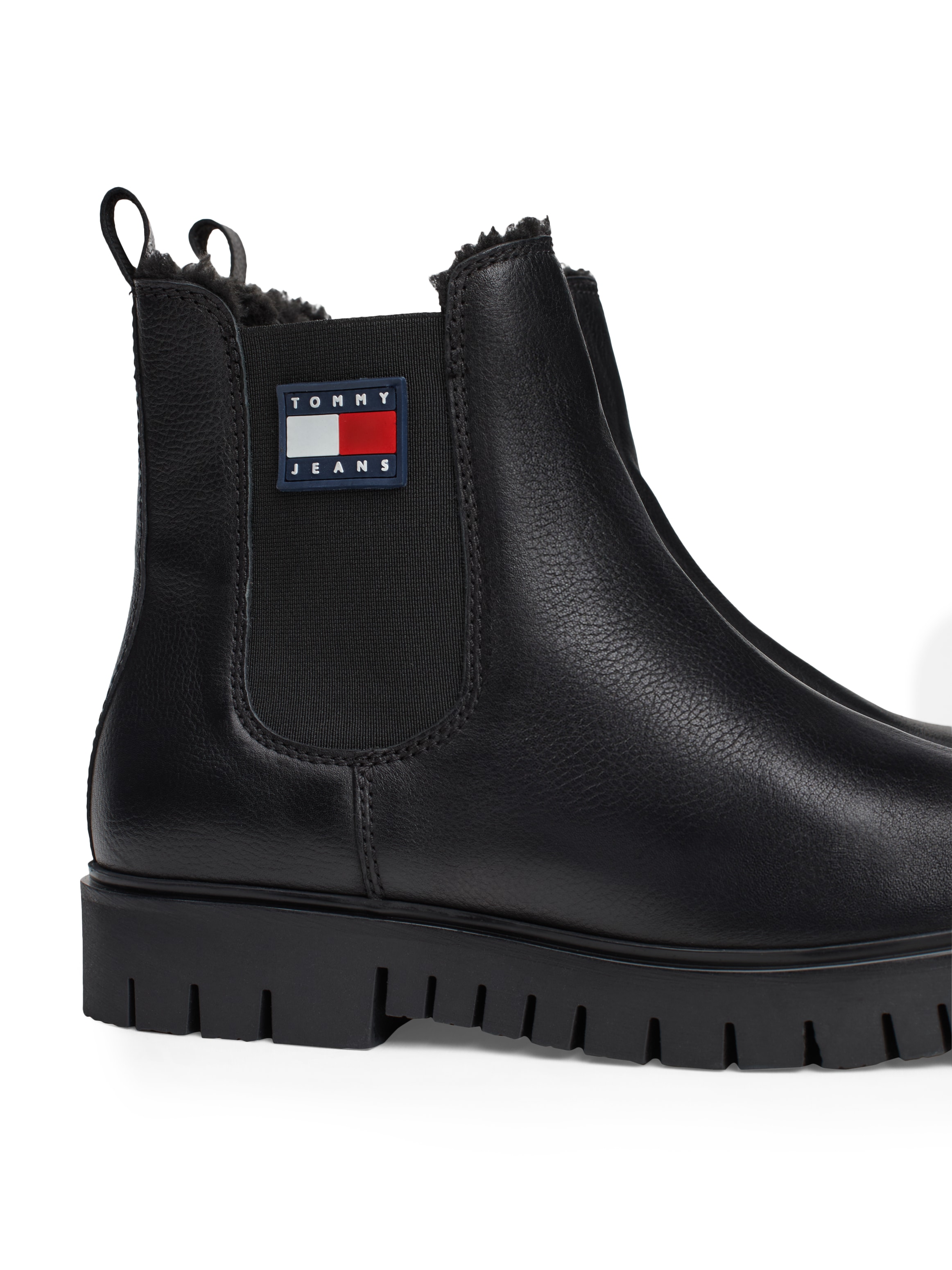 Tommy Jeans Winterboots »TJW CHELSEA BOOT WL«, Blockabsatz, Plateau, Chelseaboots, Schlupfschuh mit seitlichem Logo