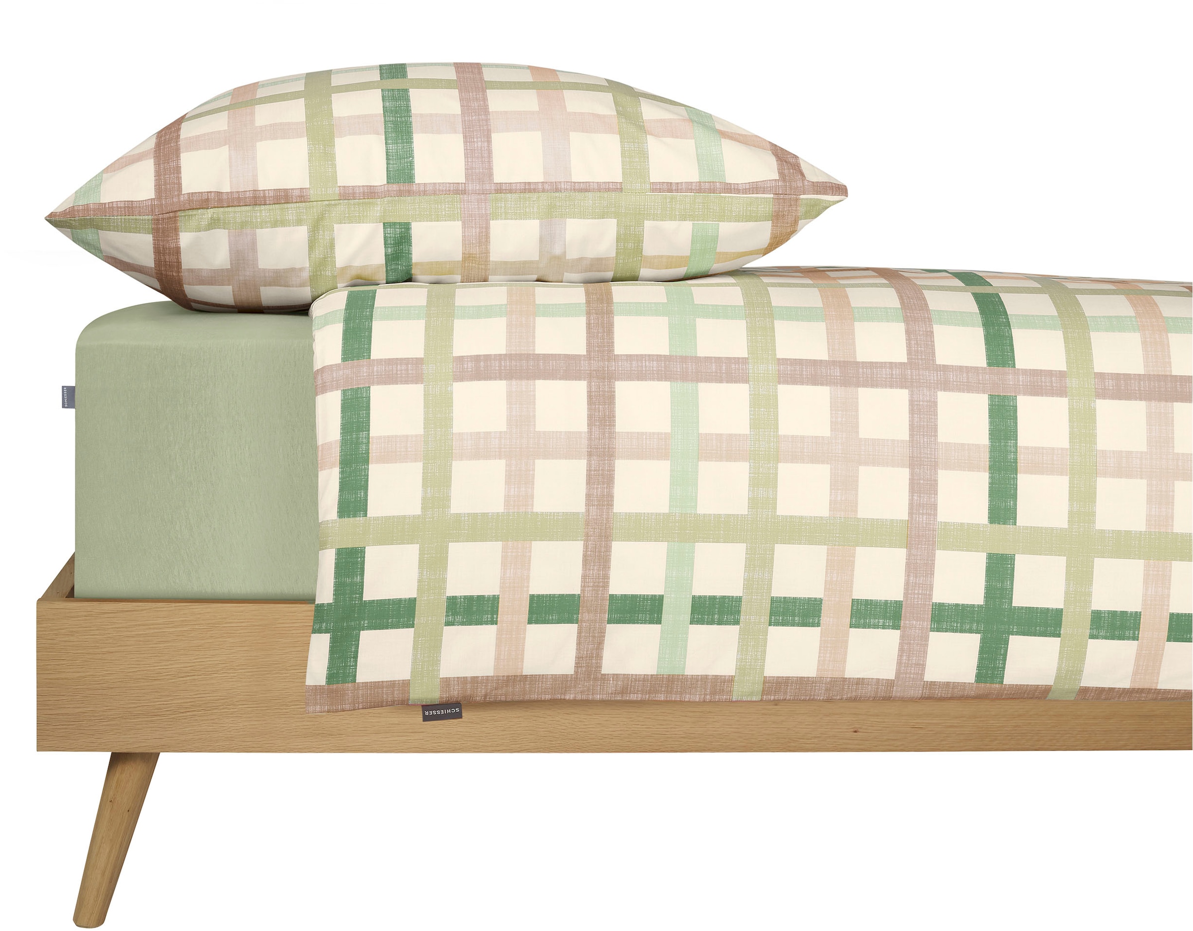 Schiesser Bettwäsche »Luiza aus weicher Baumwolle mit einem frischem Gute-Laune-Karo«, (2 tlg.), MADE IN GREEN by OEKO-TEX®-zertifiziert