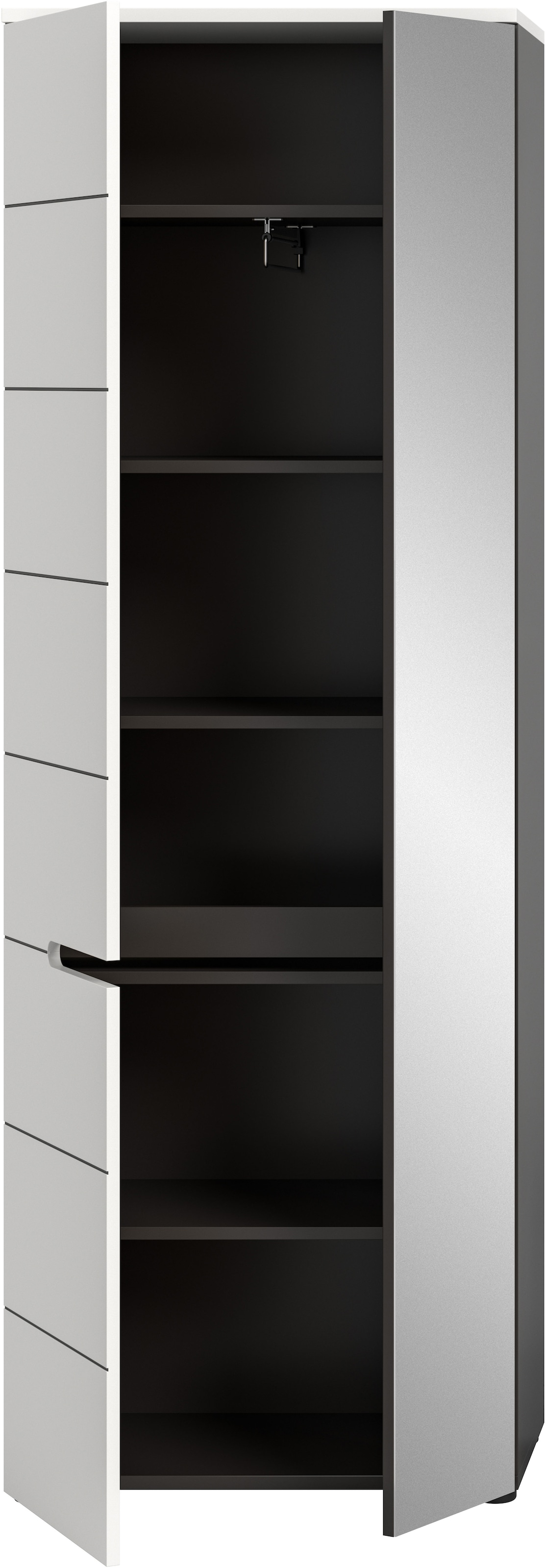 INOSIGN Garderobenschrank »REHAT, TOPSELLER!, Höhe 190cm, 2 Türen, 6 Fächer, 1 Kleiderstange« in verschiedenen Farben erhältlich, 1 Stk. tlg. Garderobe, Flurschrank, Dielenschrank, Kleiderschrank, Garderobenmöbel