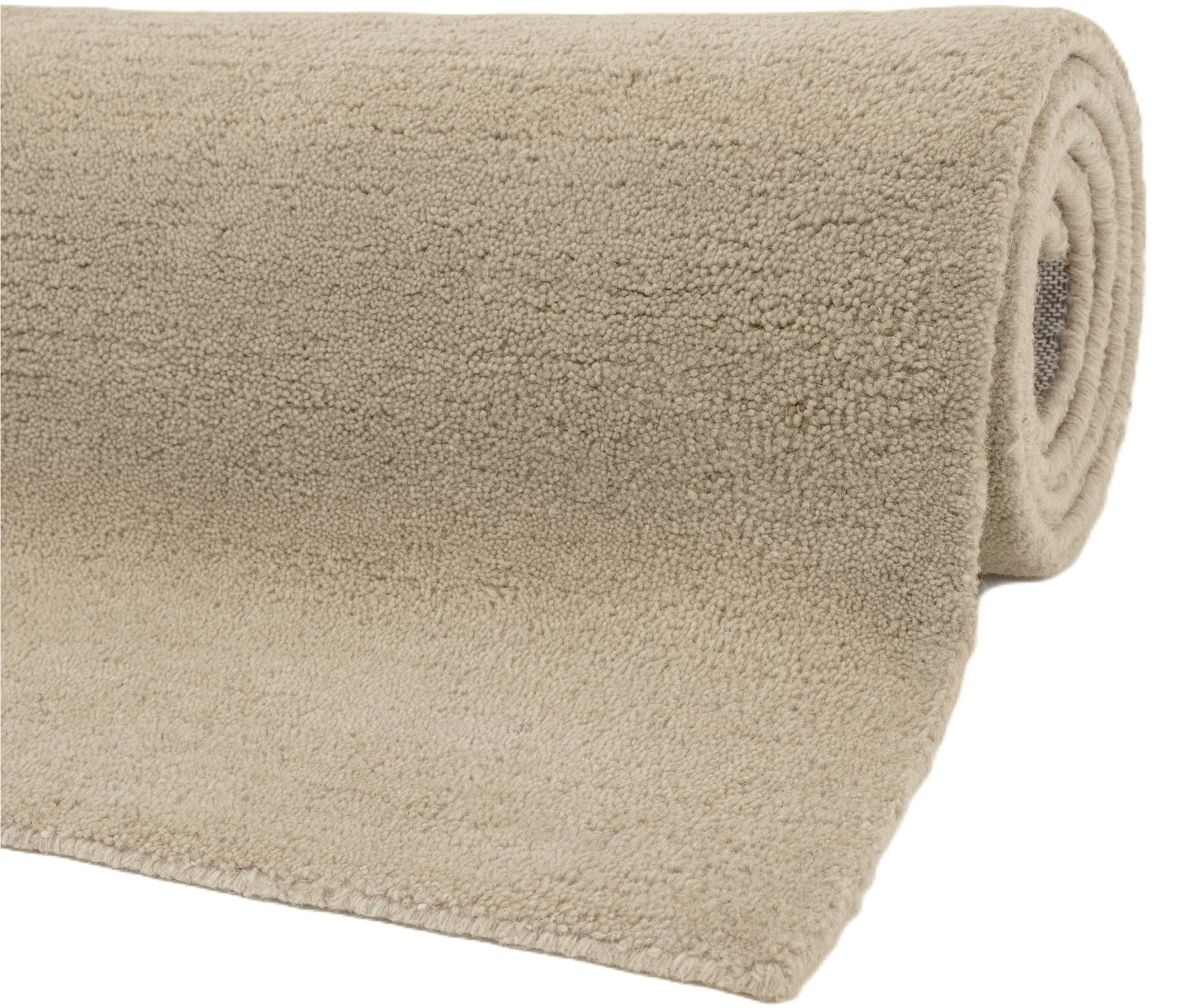 my home Wollteppich »Gabbo Natur, Handgefertigt, Teppich, reine Wolle, meliert« rechteckig 14 mm Höhe reine Wolle, Uni, Wohnzimmer, Schlafzimmer, Esszimmer