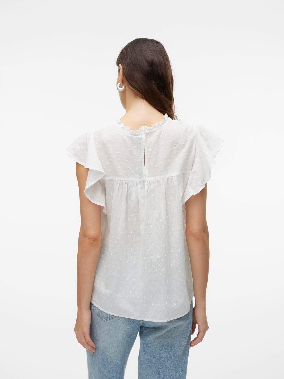 Vero Moda Blusenshirt »VMTRINE SL LACE TOP WVN NOOS« Baumwolle