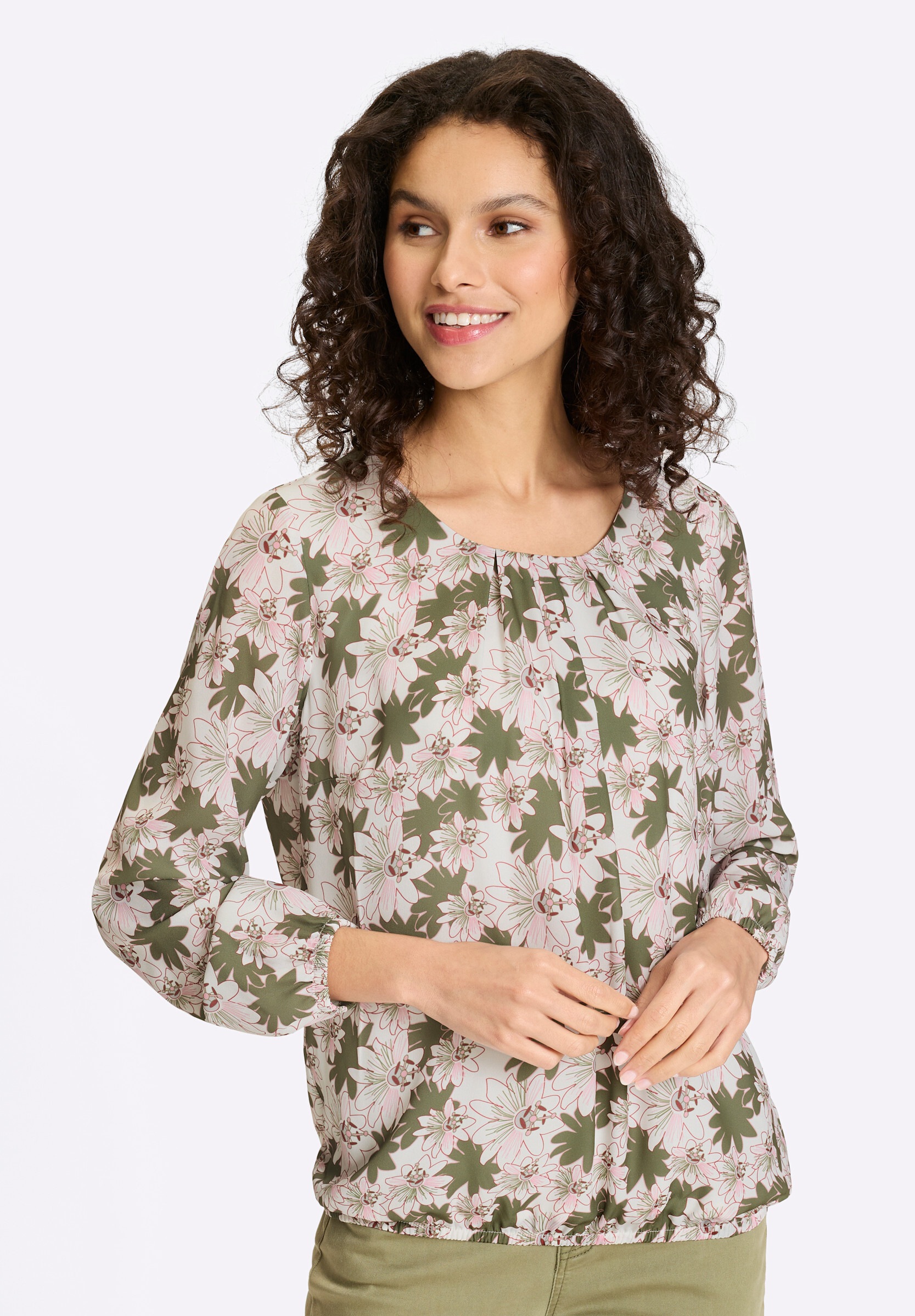 heine Schlupfbluse »Druckbluse Schlupfbluse mit Jerseyfutter«