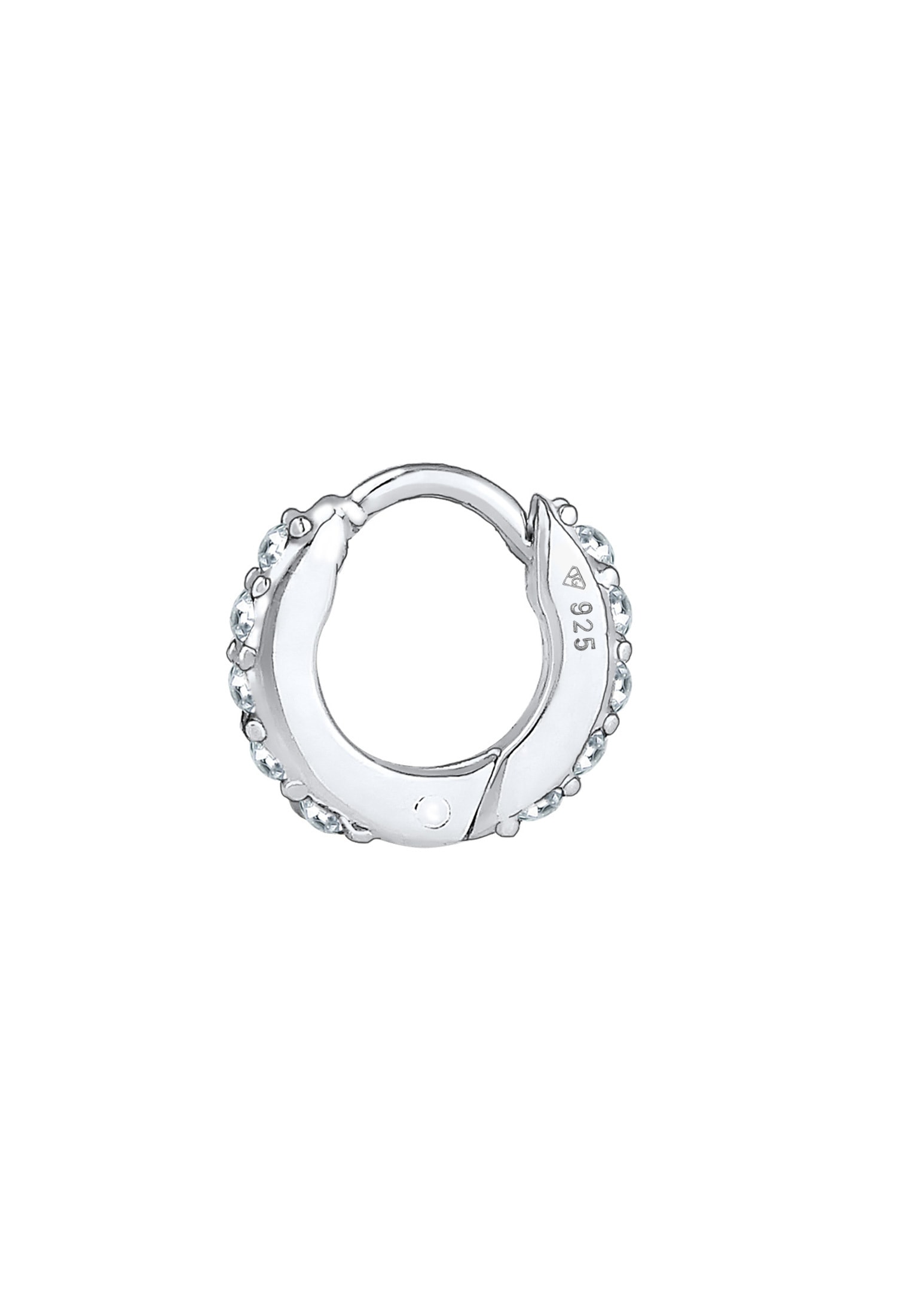 Elli Paar Creolen »Ohrringe Single Creole Kristalle 925 Silber«