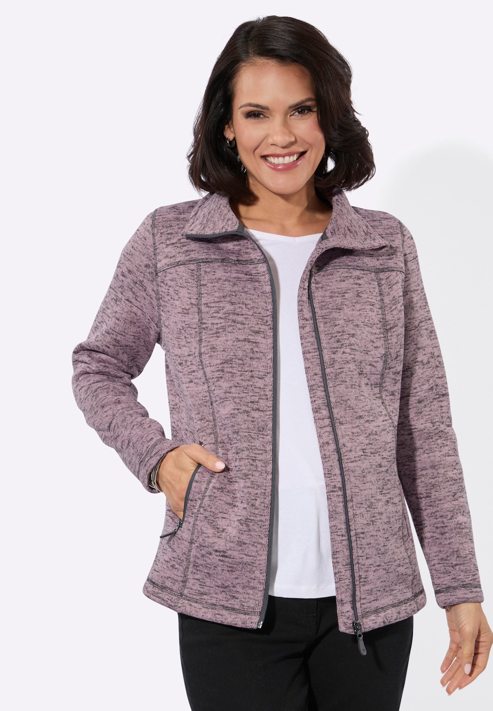 Witt Fleecejacke »Strickfleece-Jacke Strickfleece-Jacke mit Teilungsnähten«