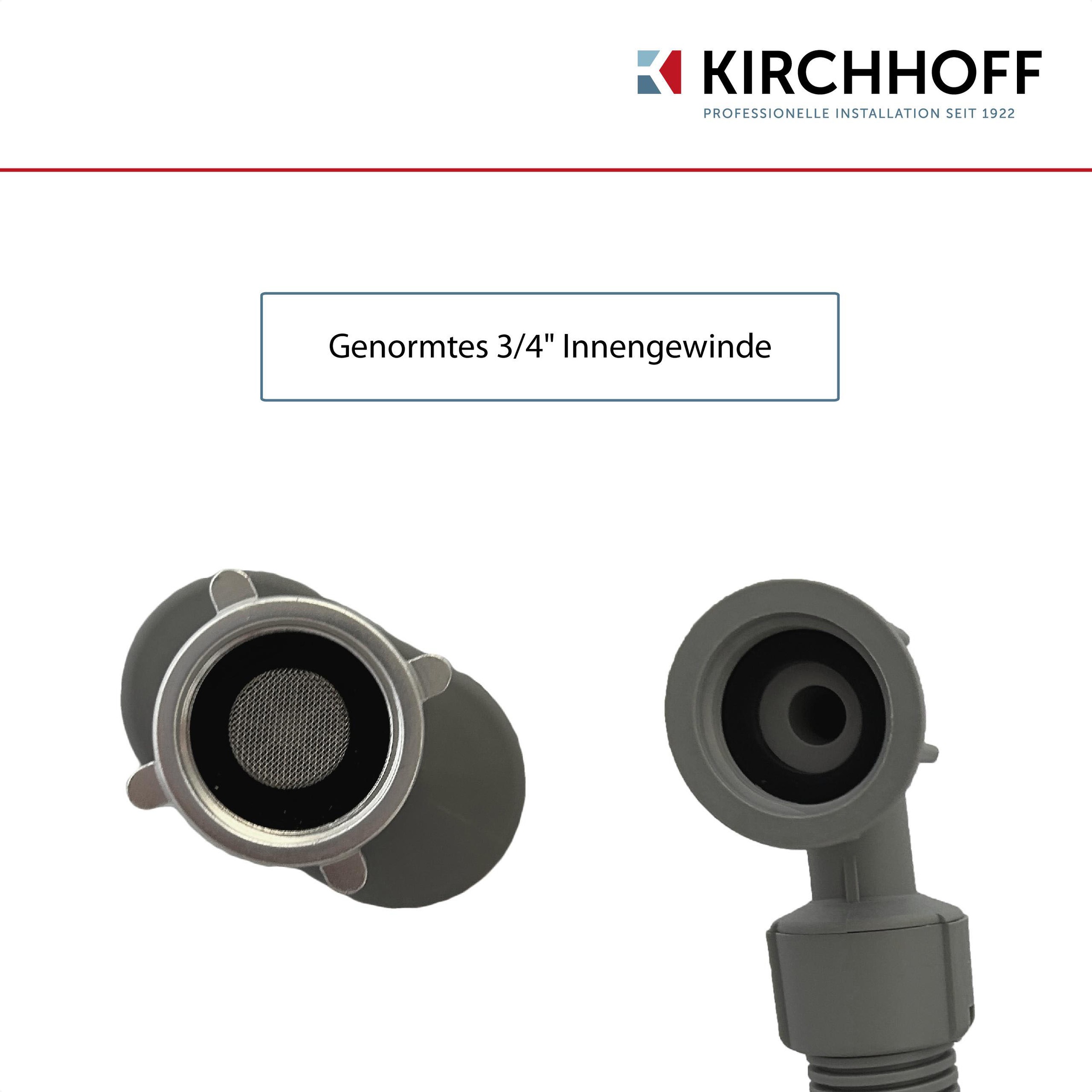 Kirchhoff Zulaufschlauch, Sicherheits-Zulaufschlauch, 3/4"IG x 3 m x 3/4"IG, 10bar/90°C