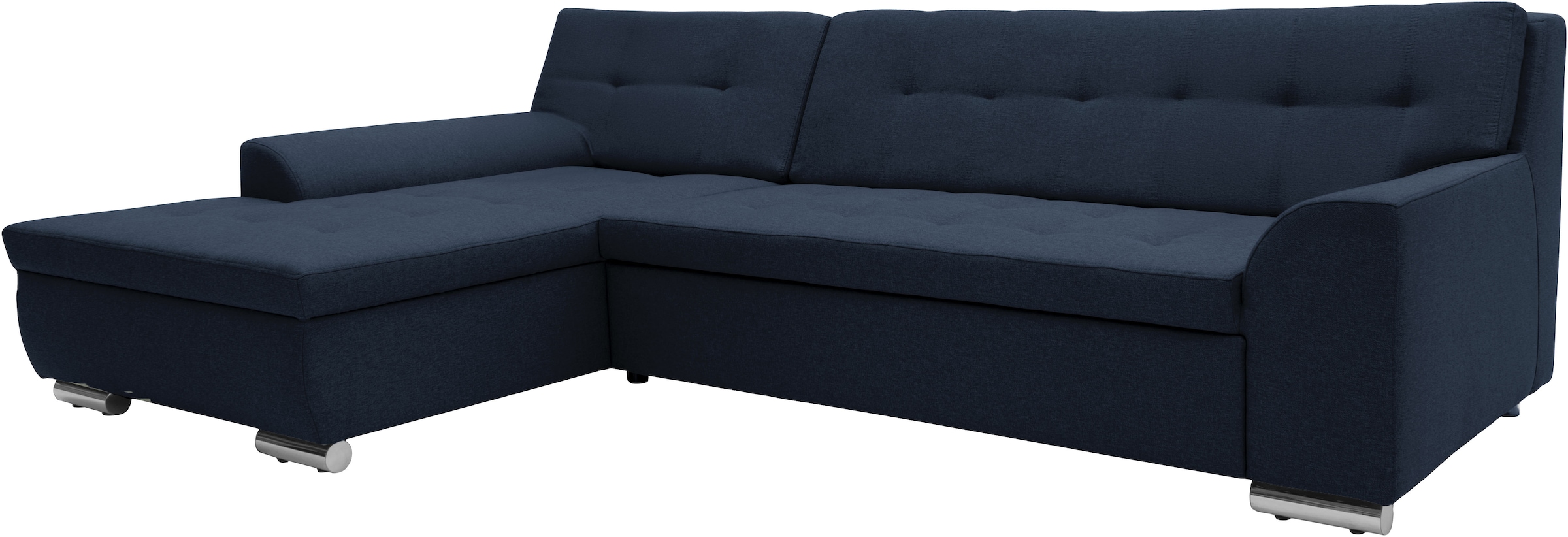OTTO home Ecksofa »Tornby 268 x 178 cm, mit Steppungen, modern & stabil« L-Form, aus pflegeleichtem, weichem Luxus-Microfaser