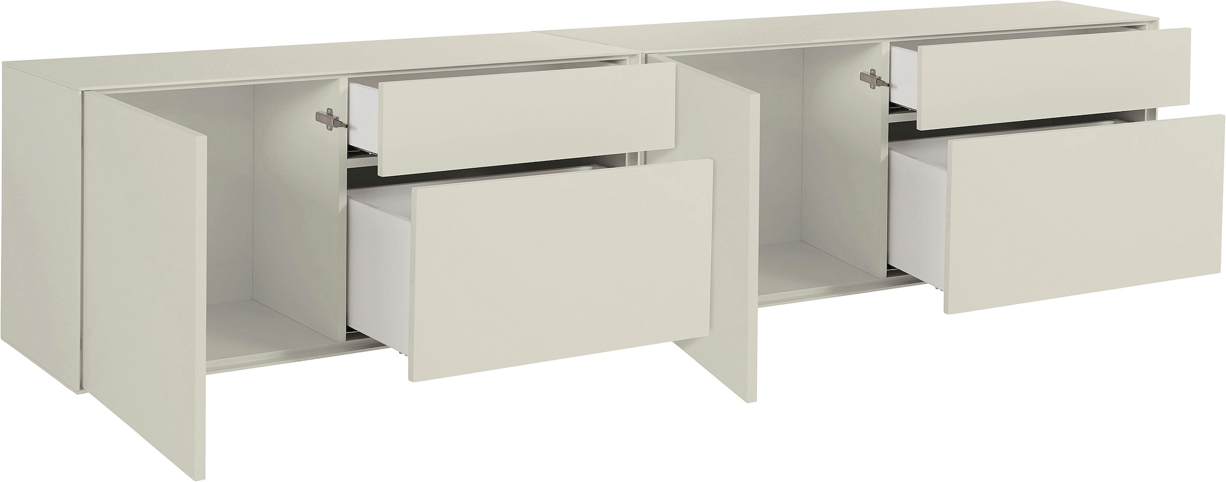 LeGer Home by Lena Gercke Lowboard »Essentials«, (2 St.), Breite: 254cm, MDF lackiert, Push-to-open-Funktion