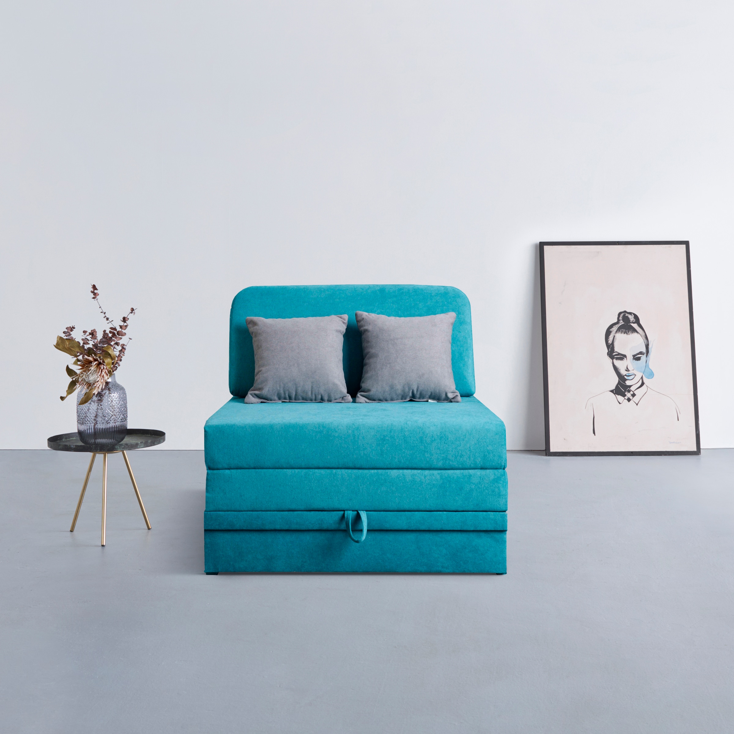 INOSIGN Schlafsofa »Fantastico Plus Schlafsofa 92cm (Liegefläche 92/190cm)«, mit Bettkasten, Inklusive 1 Rücken- und 2 Zierkissen