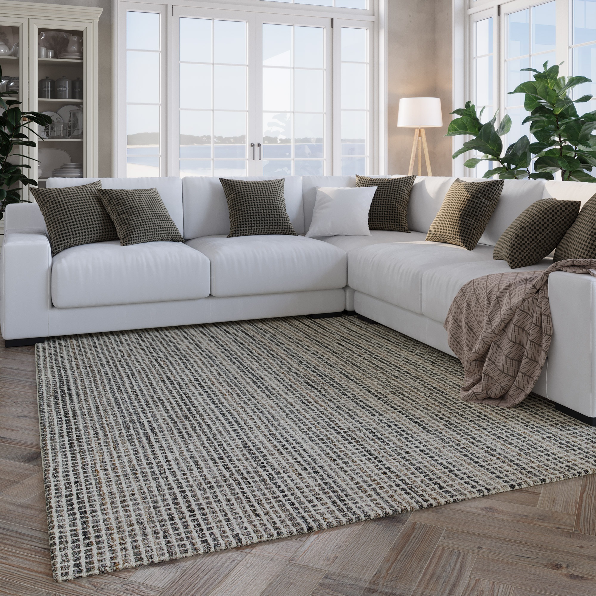 Wecon home Teppich »Hamptons FOURTEEN«, rechteckig, 10 mm Höhe, Läufer, Fasermix, Kurzflor, Wohnzimmer, Schlafzimmer, elegant, Karo