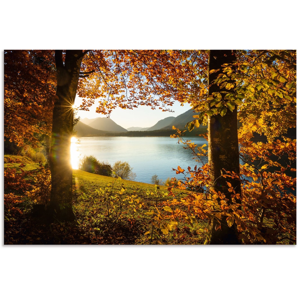 Artland Wandbild »Herbst am Sylvensteinsee«, Gewässer, (1 St.)