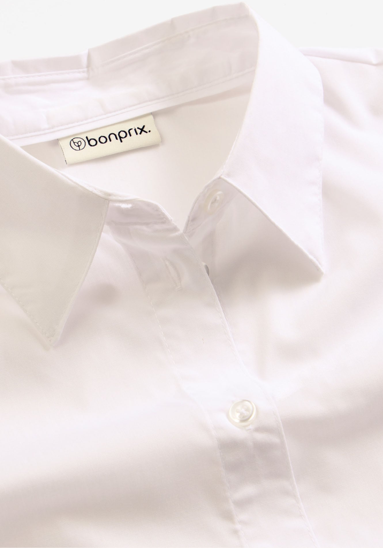 bonprix Kurzarmbluse Regular Fit, eleganter Stil, Hemdblusenkragen
