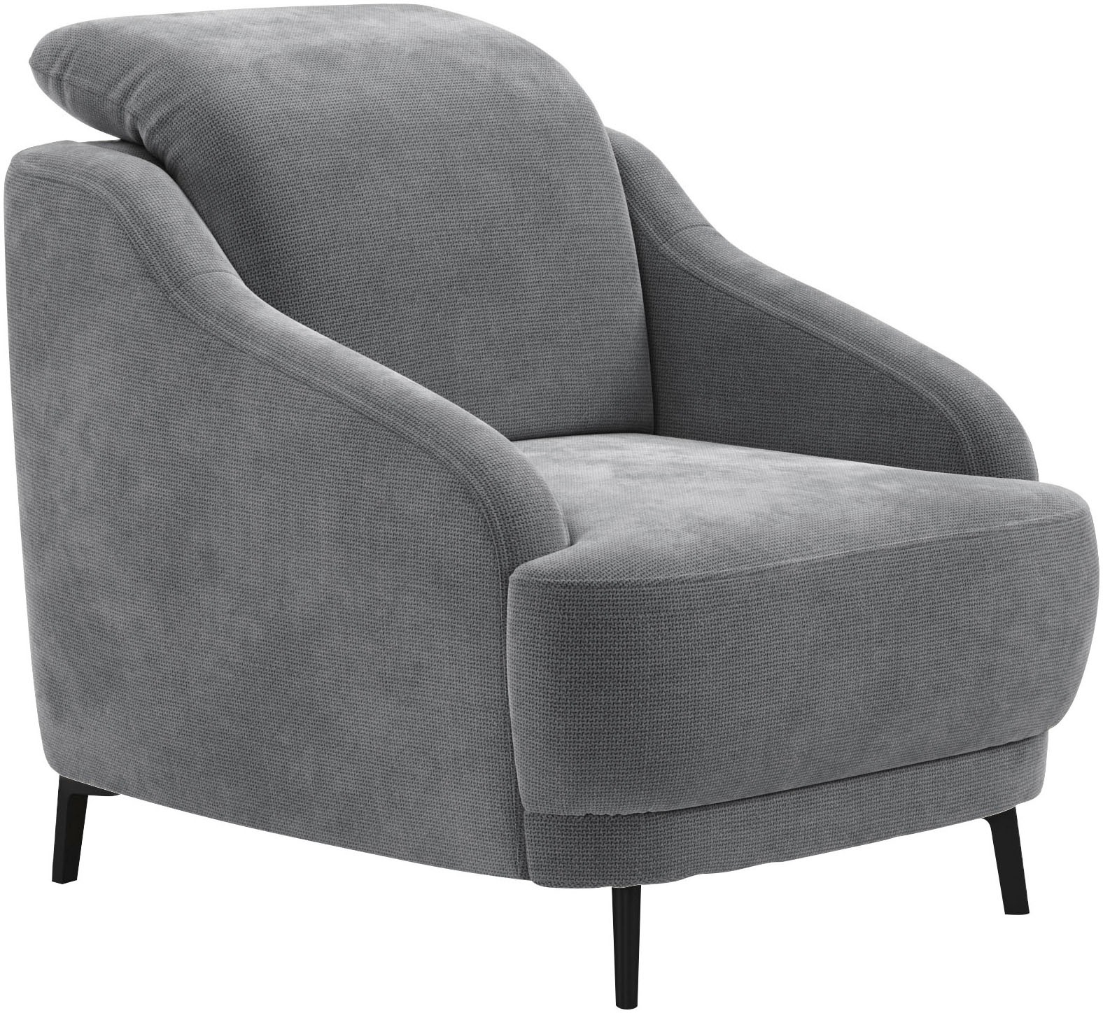 sit&more Sessel »Blues«, (1 St.), mit Metallfüßen, schwarz-matt