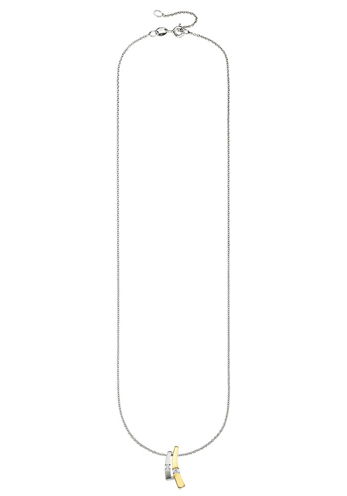 Bruno Banani Kette mit Anhänger »Schmuck Geschenk Silber 925 Halsschmuck Halskette Ankerkette«, mit Zirkonia (synth.)