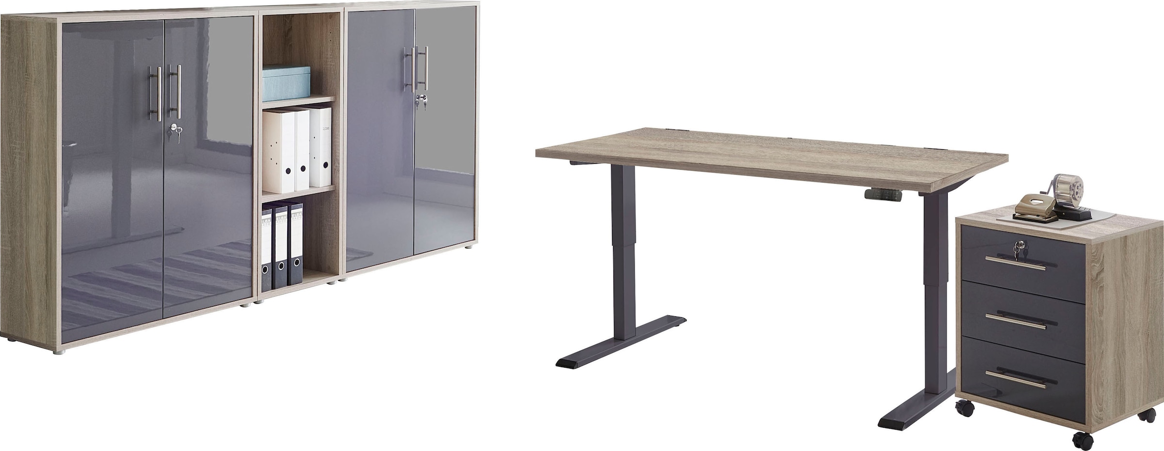 BMG Möbel (Set, elektrisch St.), höhenverstellbarem Büromöbel-Set mit bequem 5 Schreibtisch »Tabor«, kaufen